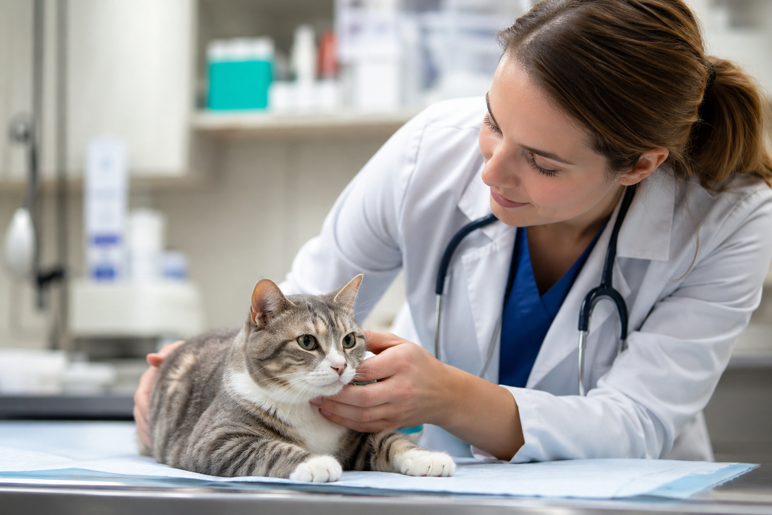 vet examining kitten bushnell