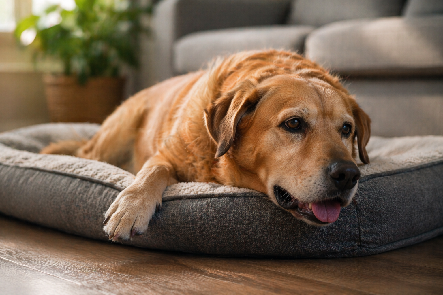 old dog breathing hard