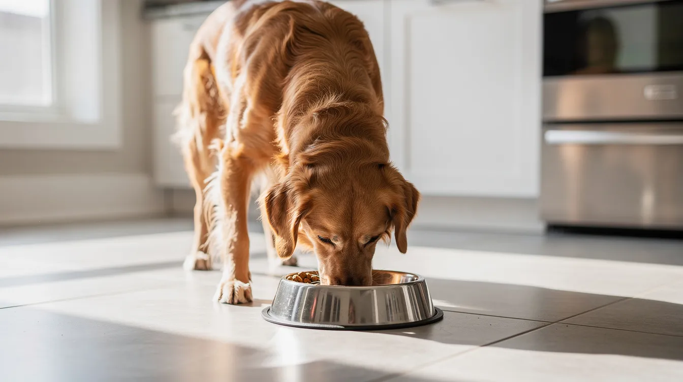 dog eating well balanced diet in dade city