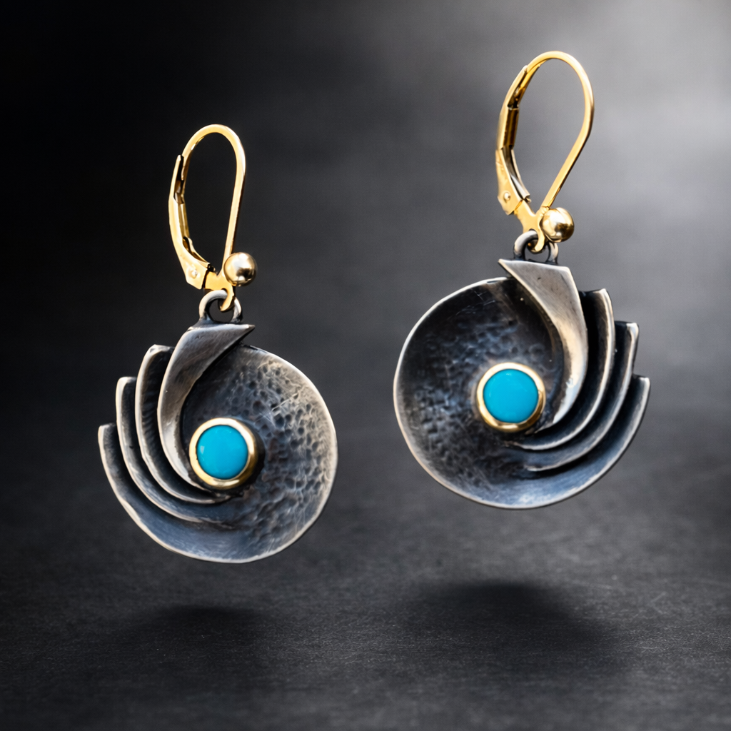Turquoise & Gold Earrings 