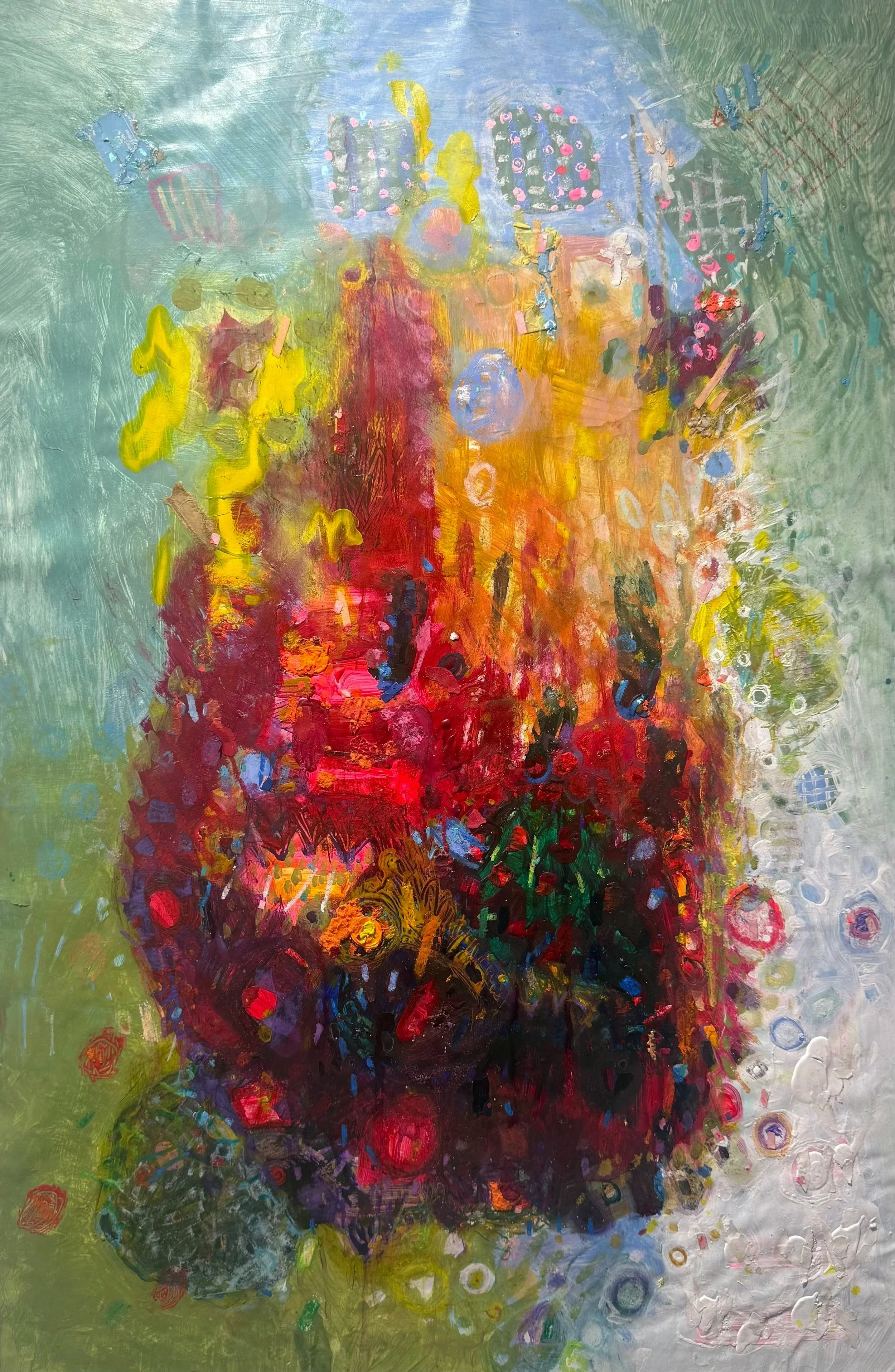 The Prophets Expiration Date 
Mixed Media on paper 
24 x 36” 
2026 