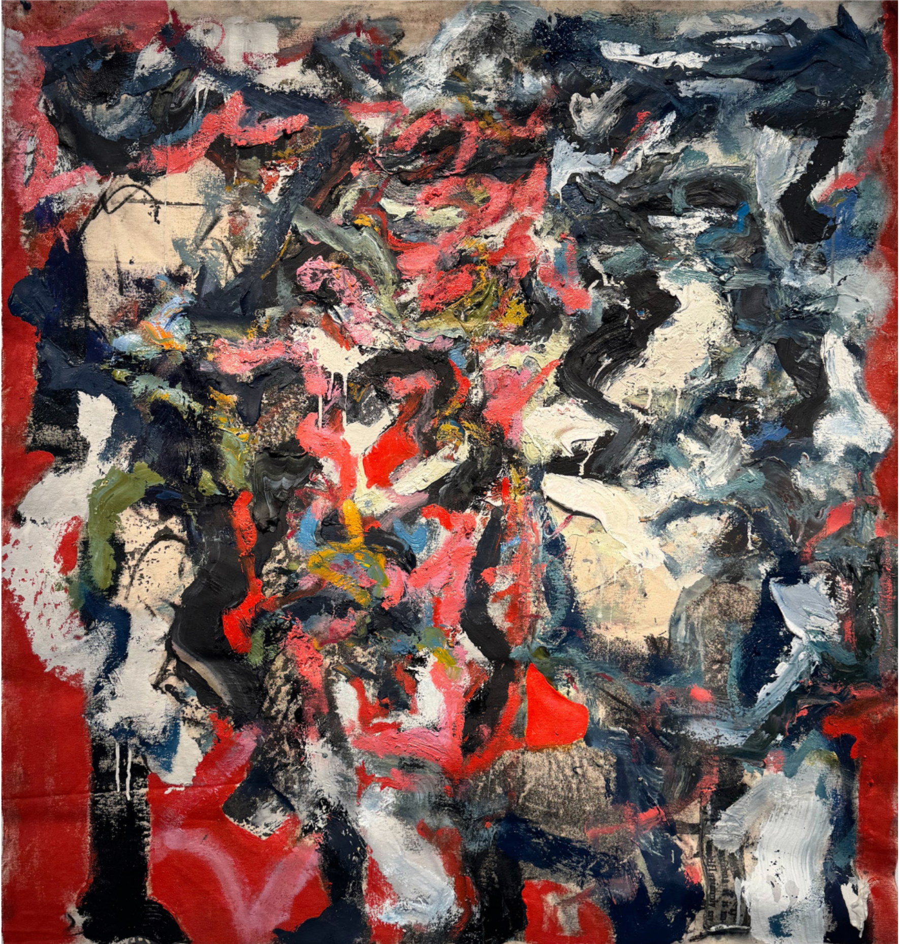 Aristotle Forrester
Black Face, White Mask
Oil, lock ash and mixed media on canvas
41 in x 36.5 in
2025