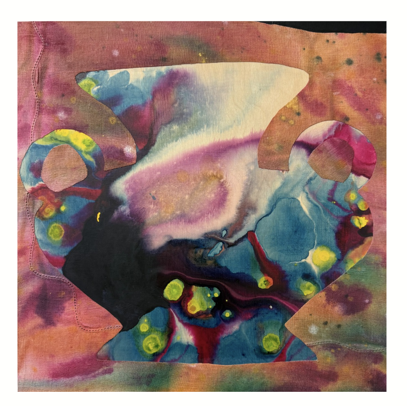 Migration Vessel: #33
Faux leather, concentrated watercolor and 
acrylic on wood panel
40 × 30 × 2 " 
2021