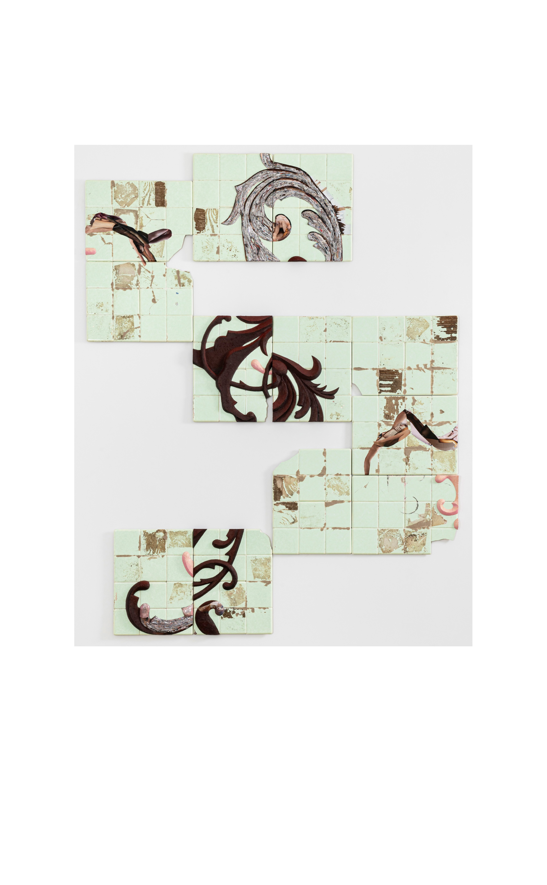 Hedwig Brouckaert
Peel (flowering)
​Magazine Paper and Acrylic Paint 
on Ceramic Tiles
77.5 x 60 x 1 "
2023
