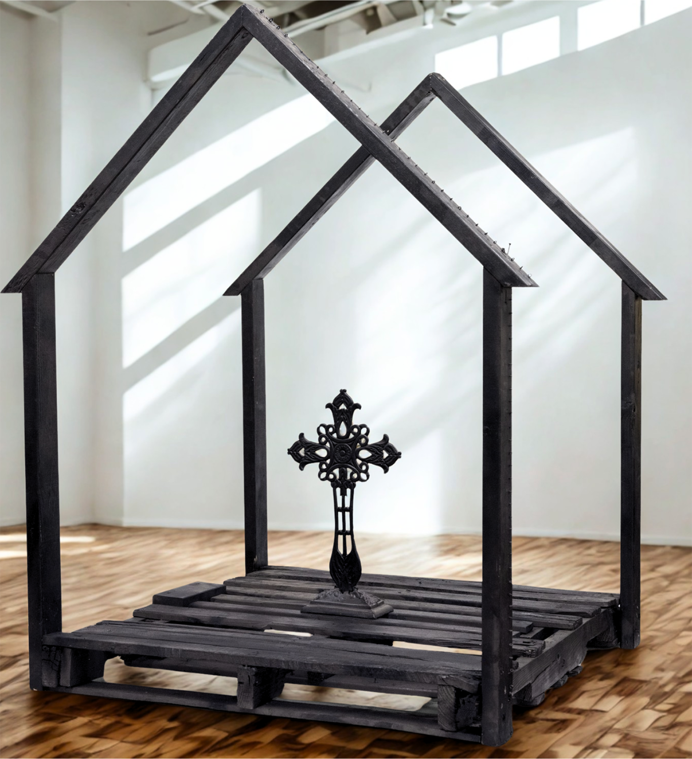 Serron Green
Untitled
Found objects, wood, cast iron, enamel, acrylic 41 x 48 x 60"
2024
