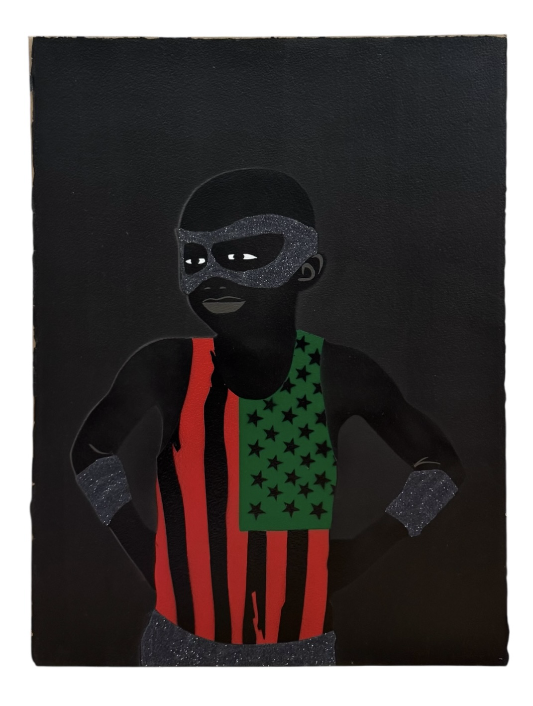 Mannish
Spray paint, enamel, 140 lb ultra fine glitter on on Arches 300 lb paper
22 x 30"
2025