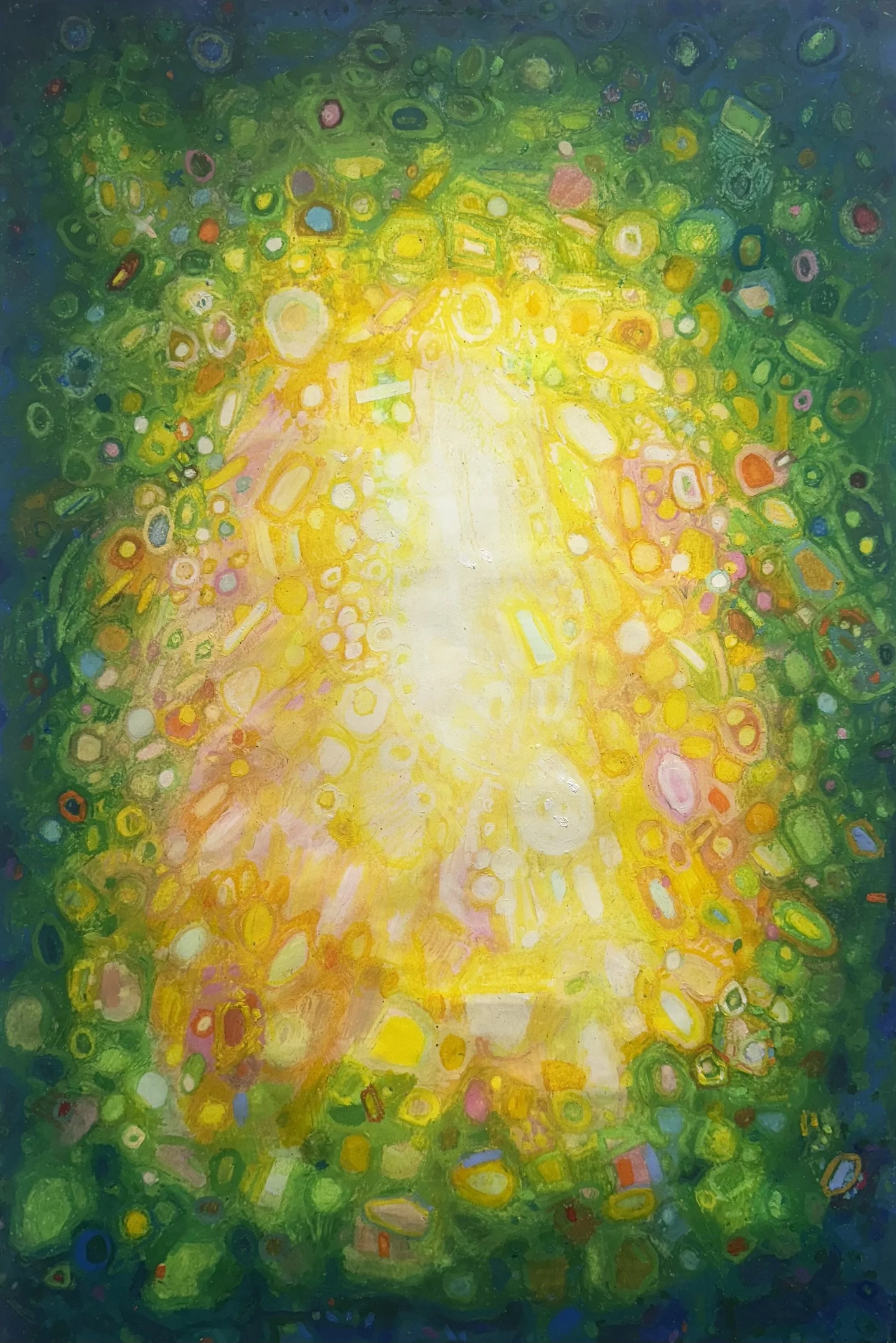 Her Vailed Radiance oil pastel on paper 25 x 38" 2026