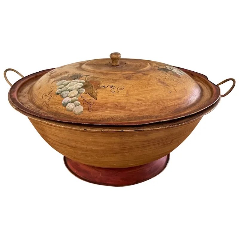 Antique Lidded TIN DOUGH RISER Hand Tole Painted white background-800 x 800.jpg