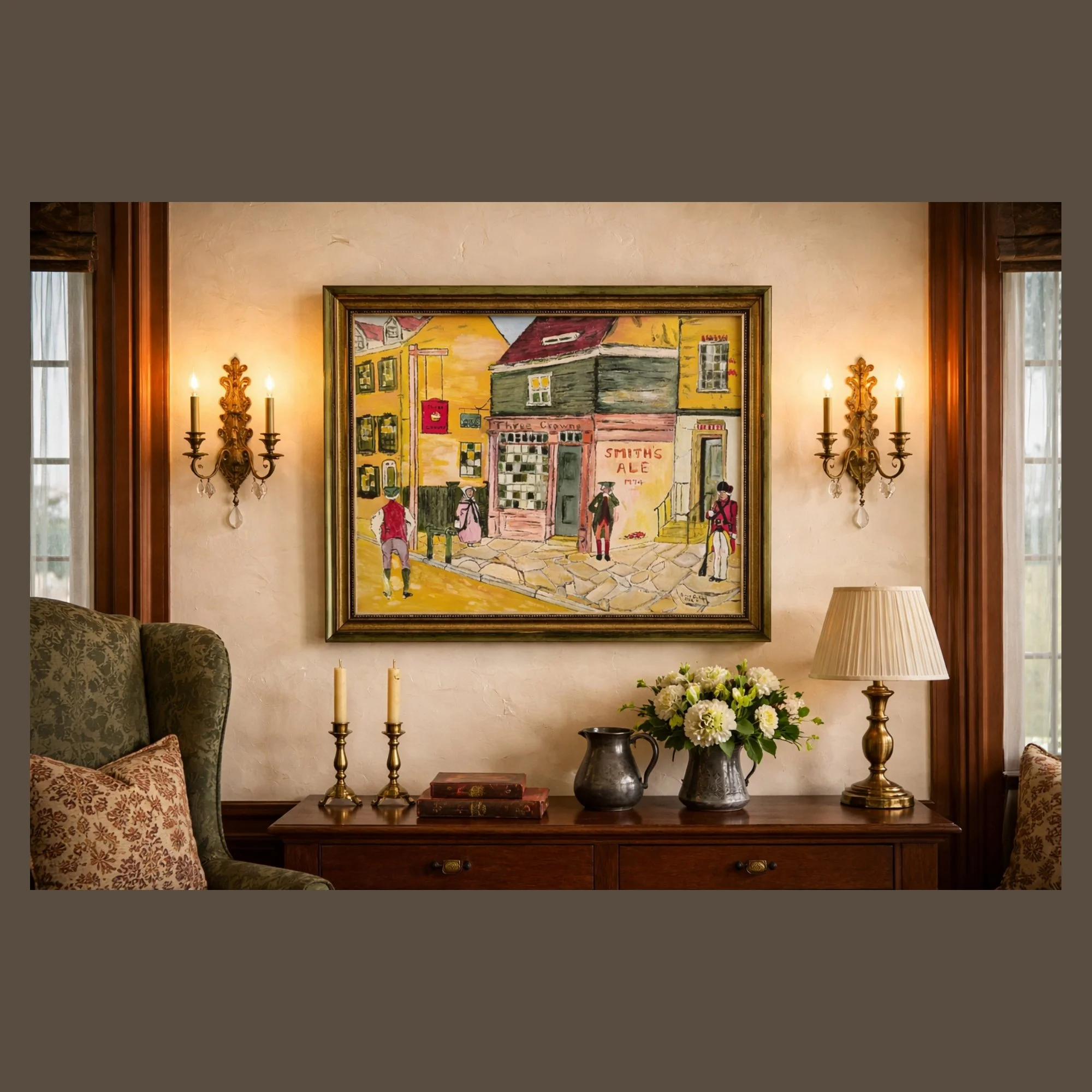 5724-Colonial Village Folk Art Oil Painting-main -pyh-2000 x 2000.jpg