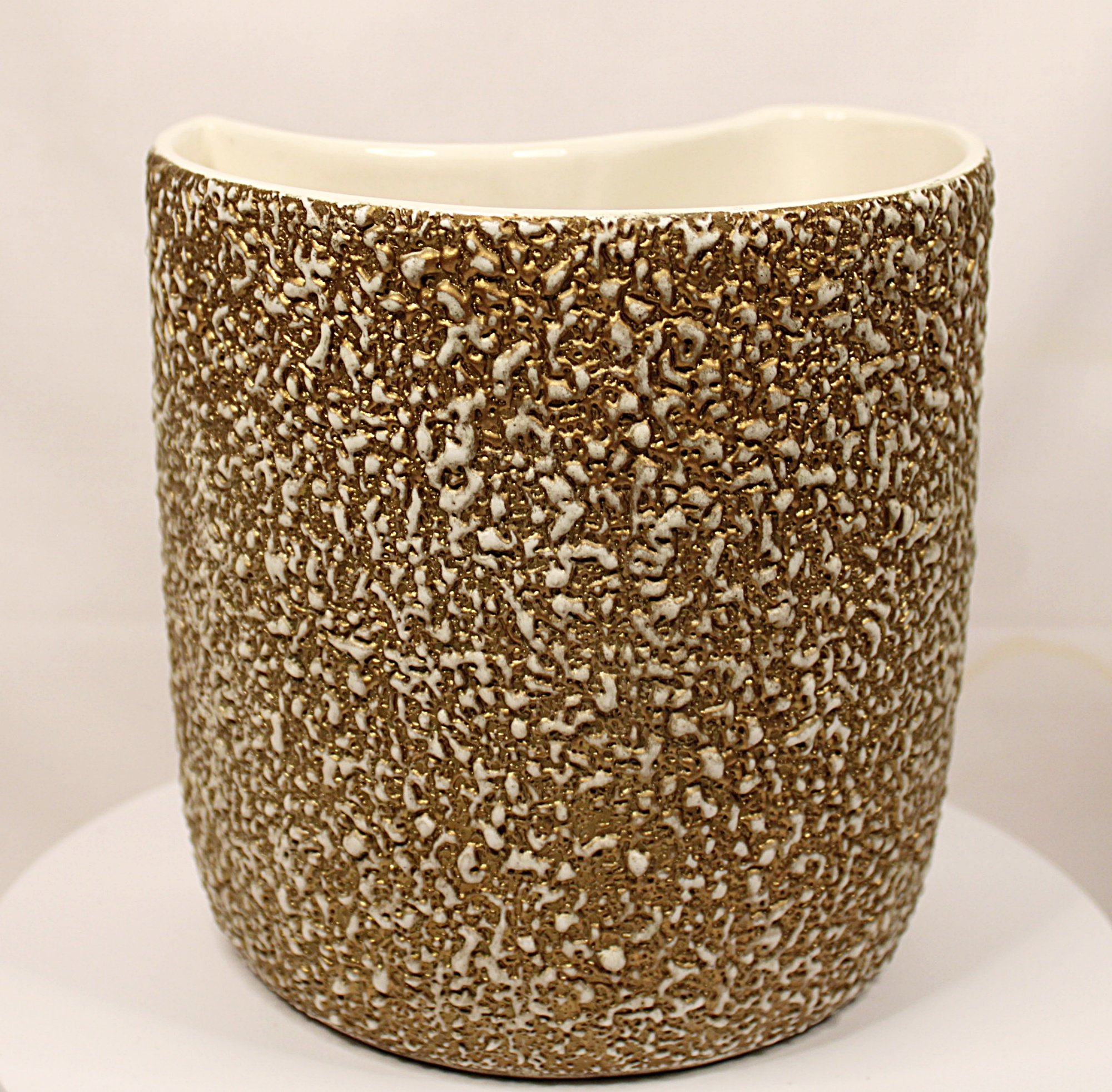 MCM Rocky Mountain Pottery Vase Gilded Pebbled Lava Glaze-Full-Front-2-2000 x  1963.JPG