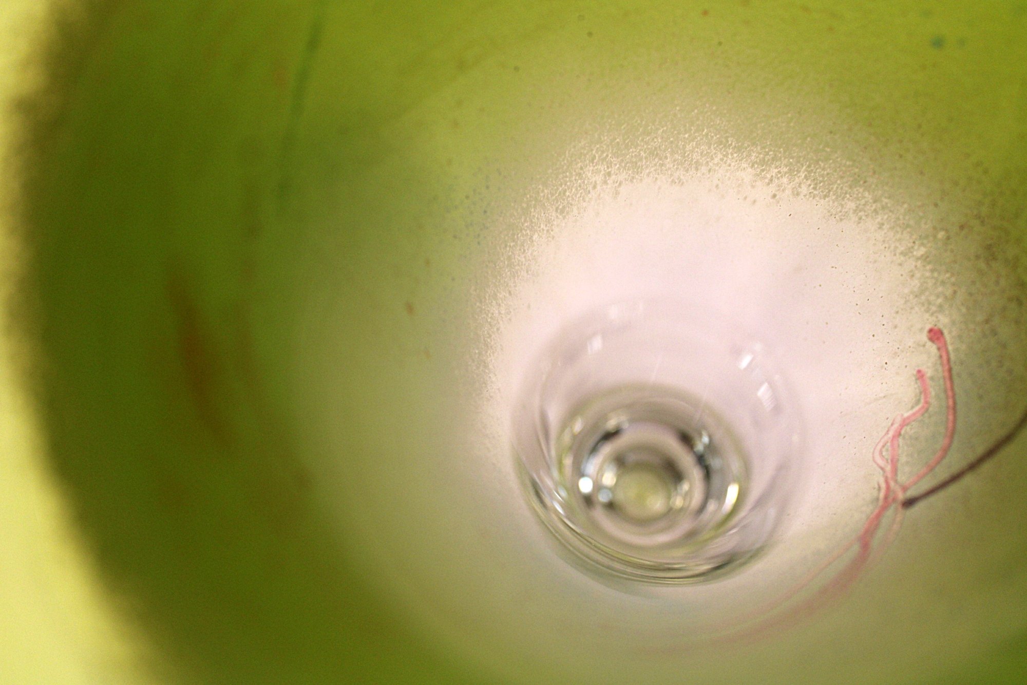 EARL O. JAMES Art Glass Vase Signed 12.5 Inches Tall-looking down inside view-2000 x 1333.JPG