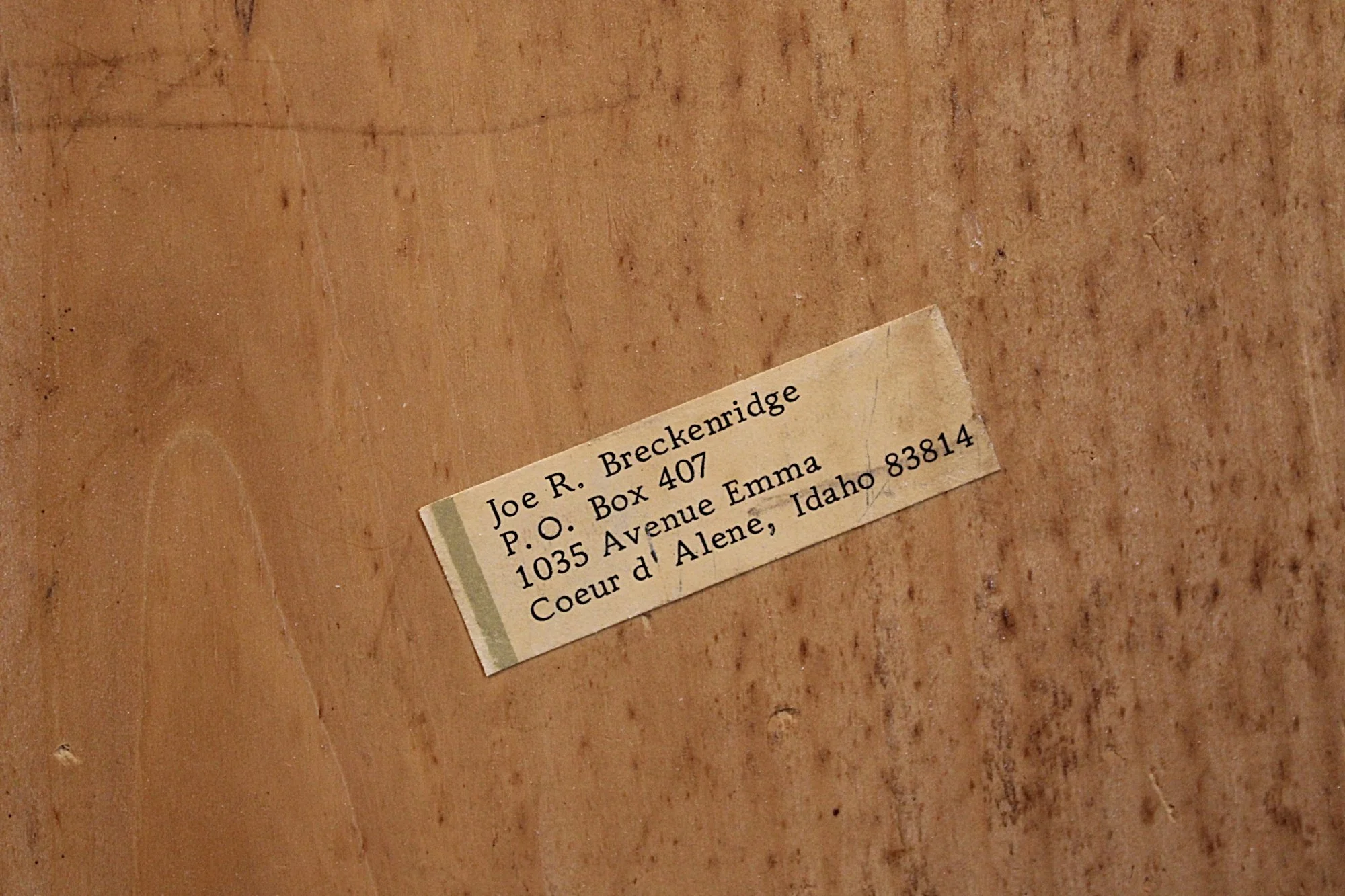 Original Joe R Breckenridge Painting on Wood Plank 1960s Lost Pack Horse-back-view-sticker-closeup-2000 x 1333.JPG