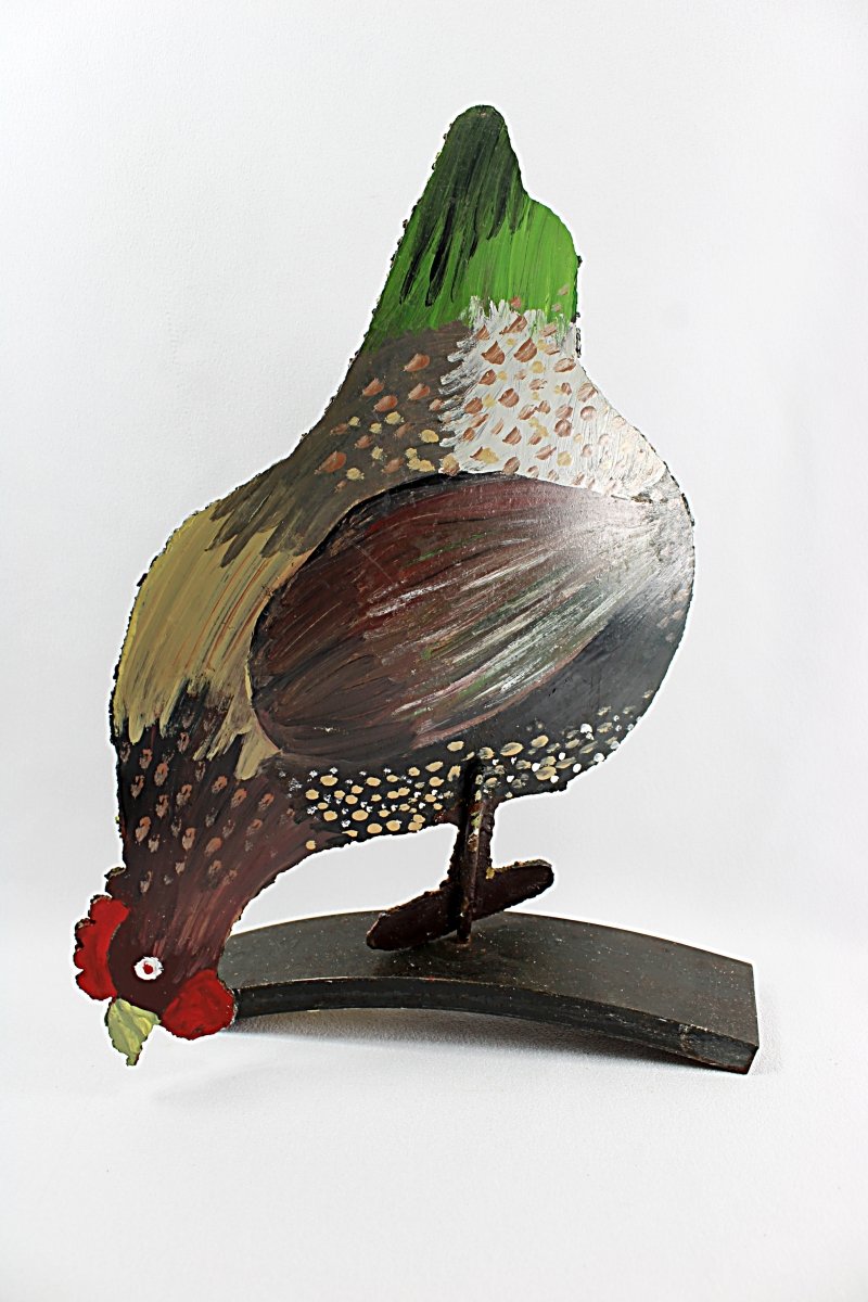 Vintage Metal Chicken Sculpture - full view side 2-800 x 1200.JPG
