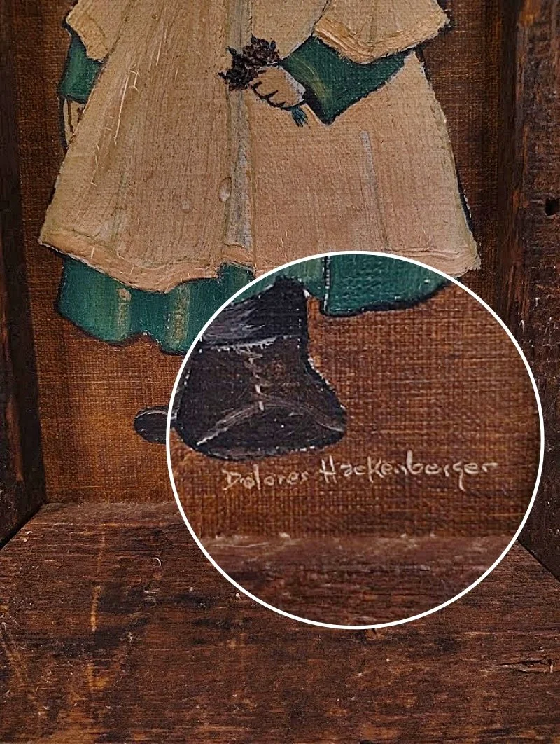 DOLORES HACKENBERGER Oils on Canvas Framed Amish girlLancaster PA-Signed-800 x 1062.jpg