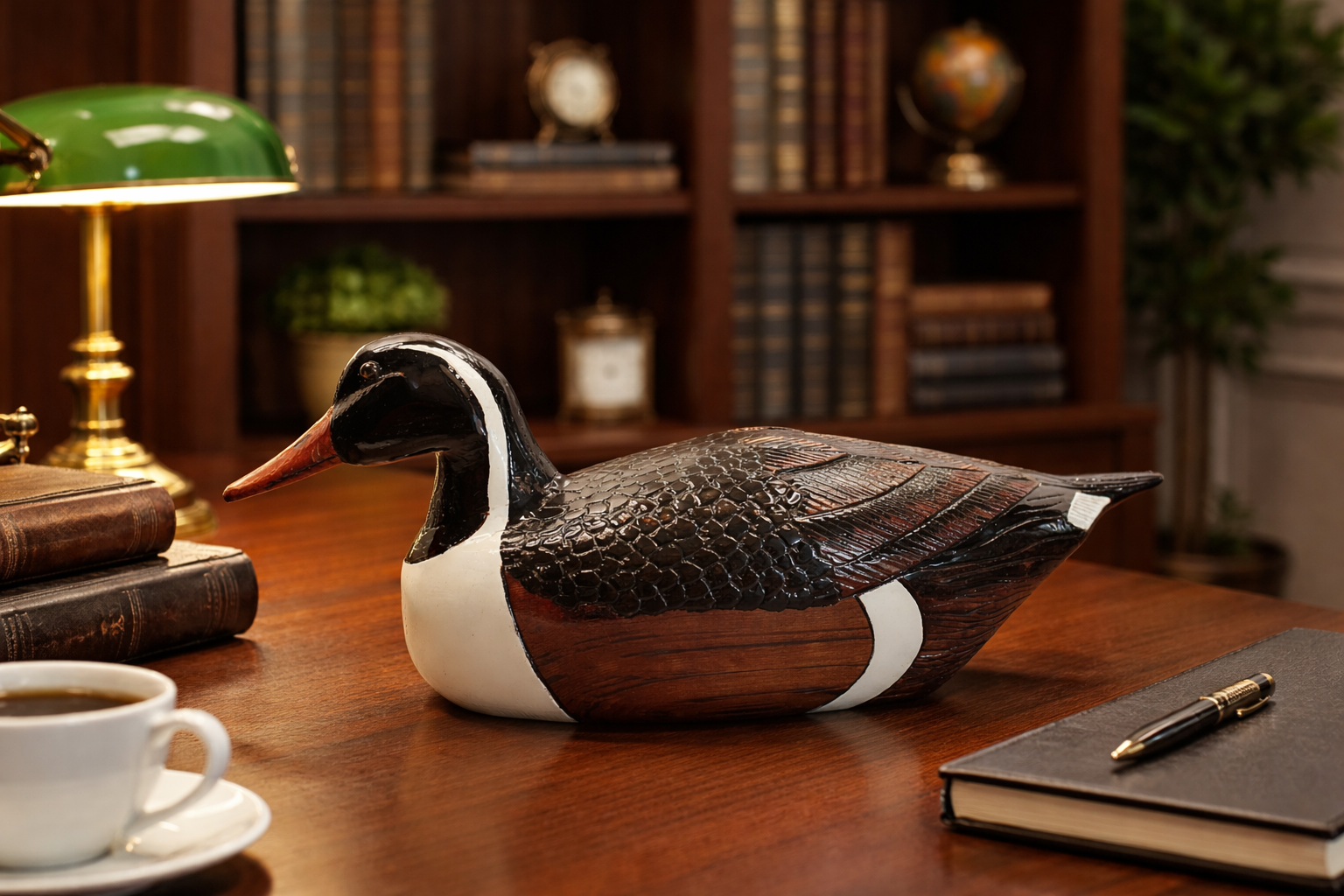 Oregon_Pintail_Drake_Decoy-Joe-Mathias-facing_Left-Elegant home office with duck decoy-1536 x 1024.png
