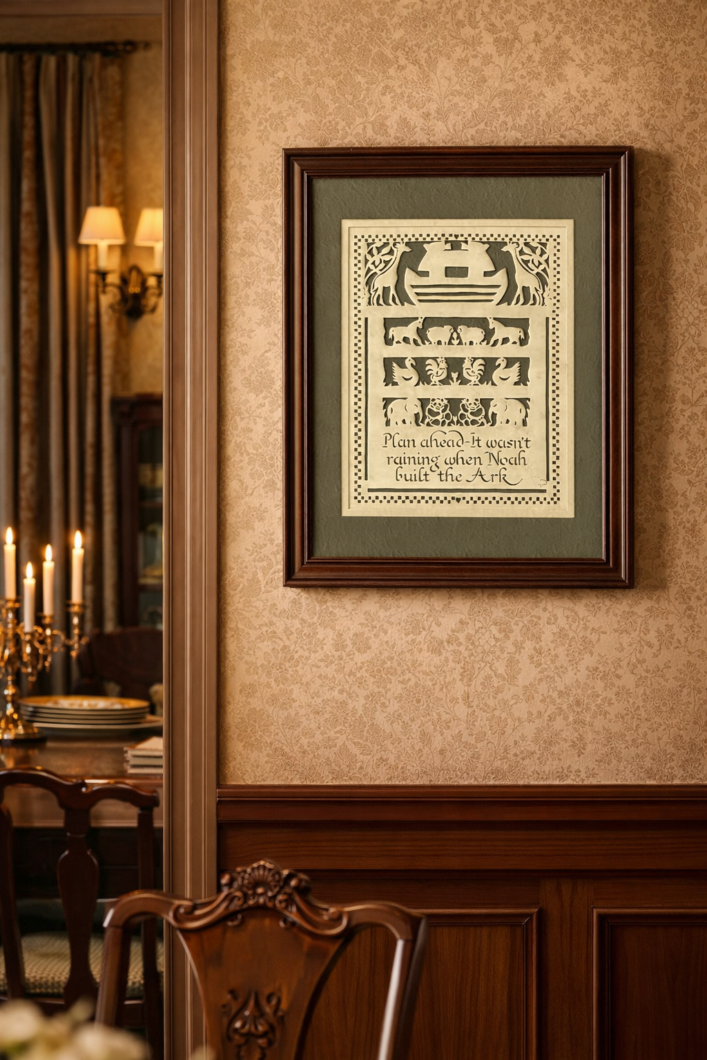 Noah's Ark Paper Cutting by Regina Walters