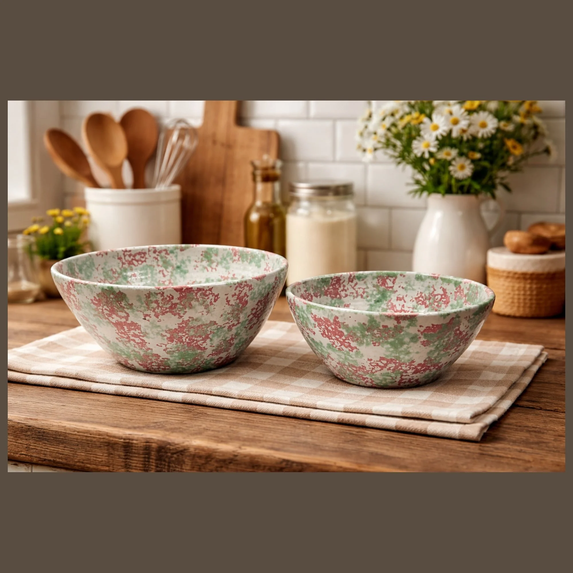 Pottery Spongeware Bowls by Kenneth George