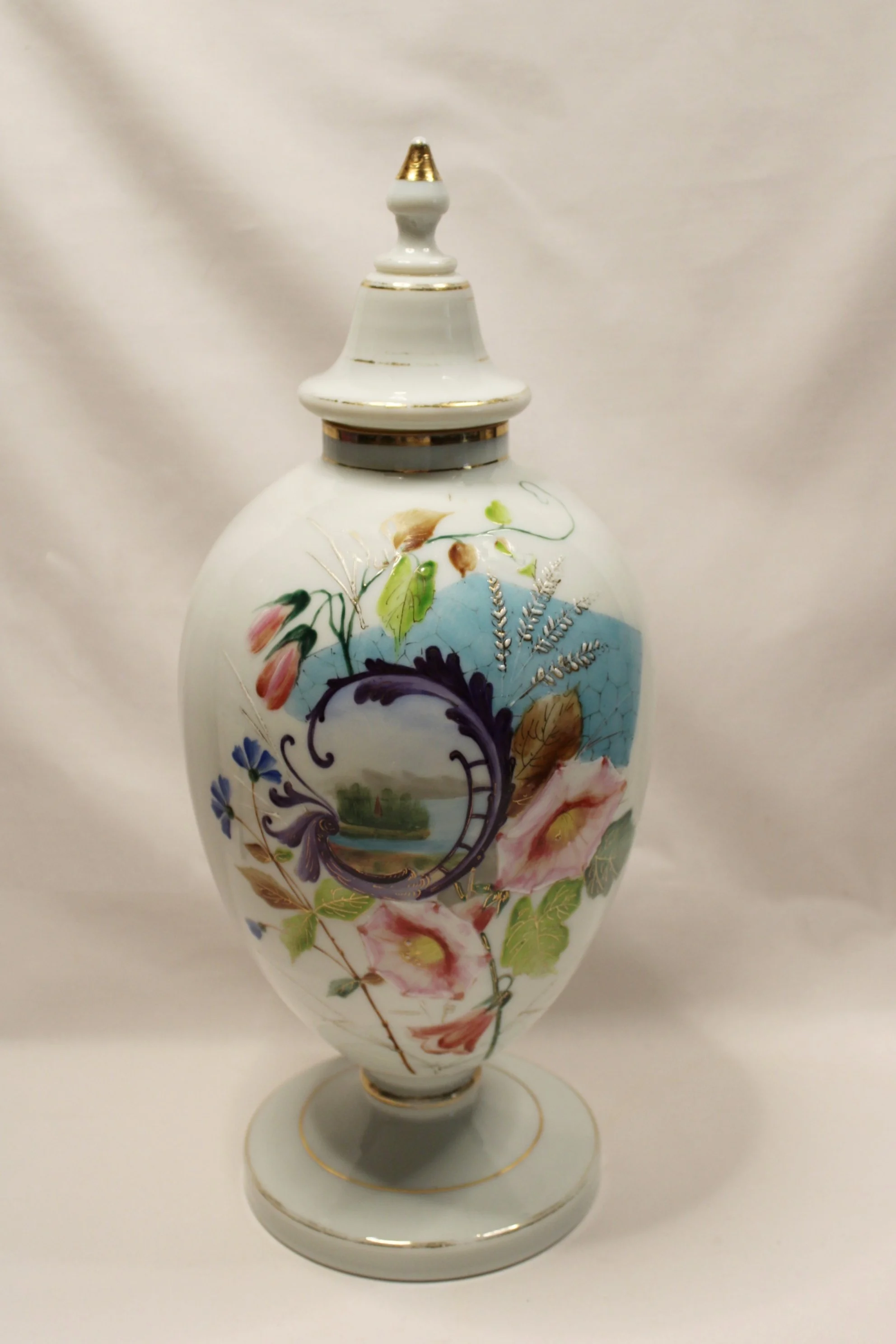 5793-Antique Bristol Glass Apothecary Jar with Lid-front view-lid-on-1984 x 2976.JPG
