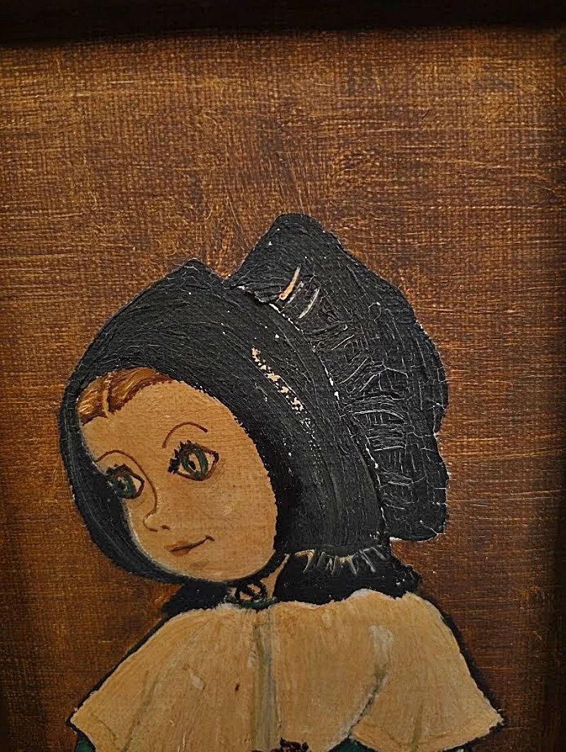 DOLORES HACKENBERGER Oils on Canvas Framed Amish girlLancaster-Pa-face-800 x 1062.jpg