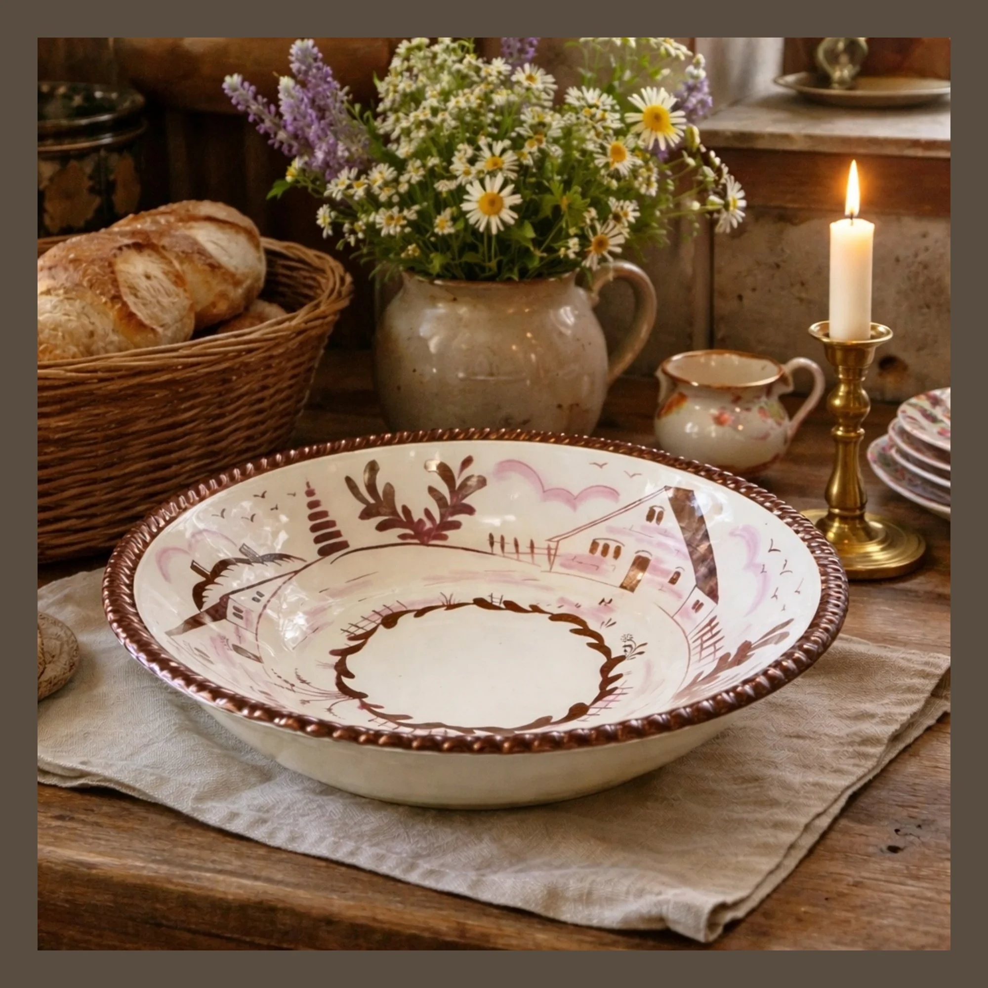 English Copper Luster Bowl by Gray's Pottery