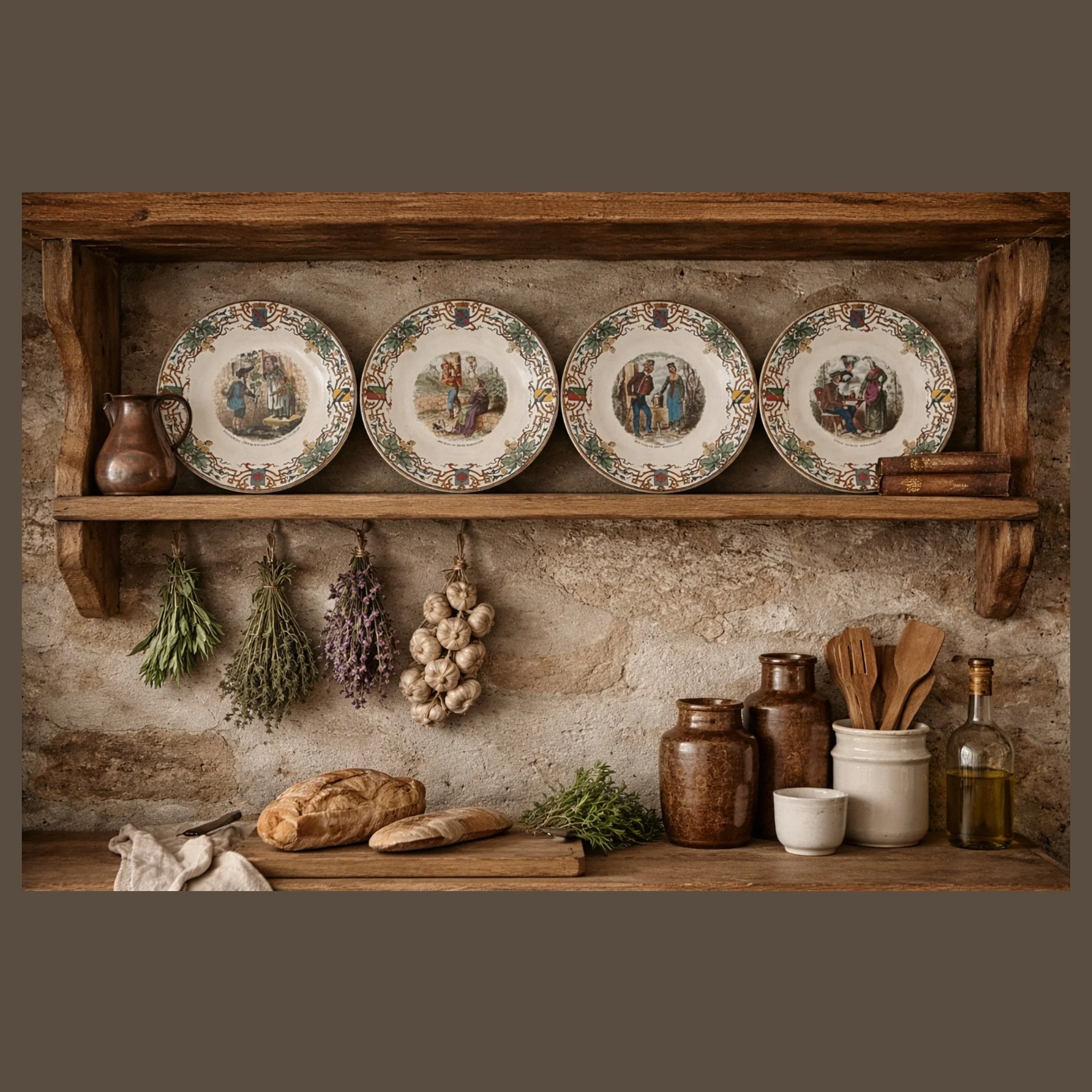 Sarreguemines Four Plates Alsace Pattern-four fronts-french-kitchen-pyh-2000 x 2000.jpg