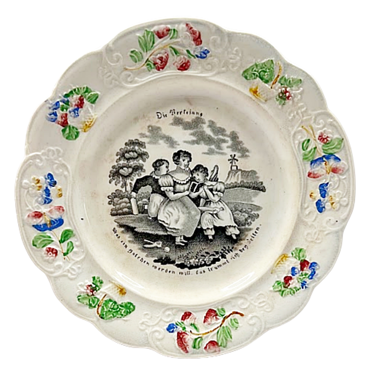 English Pottery Child's Plate Circa 1830