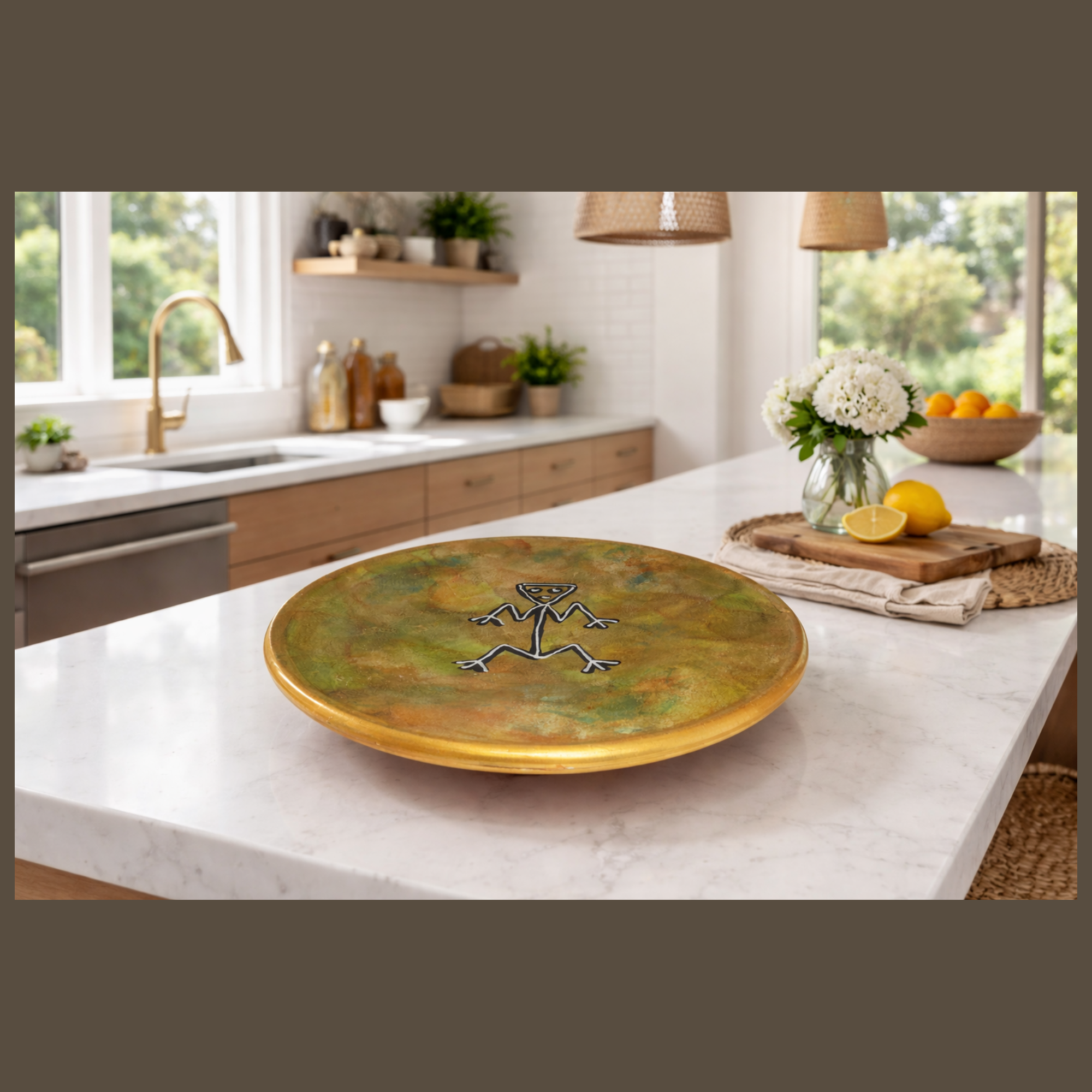 Dominican Republic Rock Art Theme Wall Plate