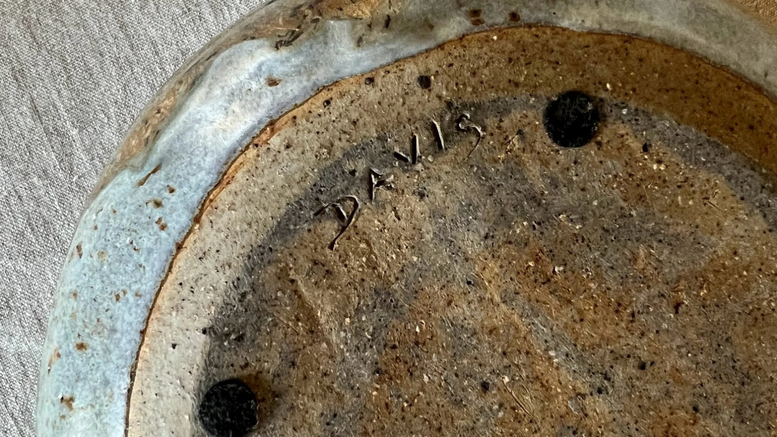 Studio Pottery Large Stoneware Bowl Signed Davis makers mark on bottom-2588 x 1455.jpg