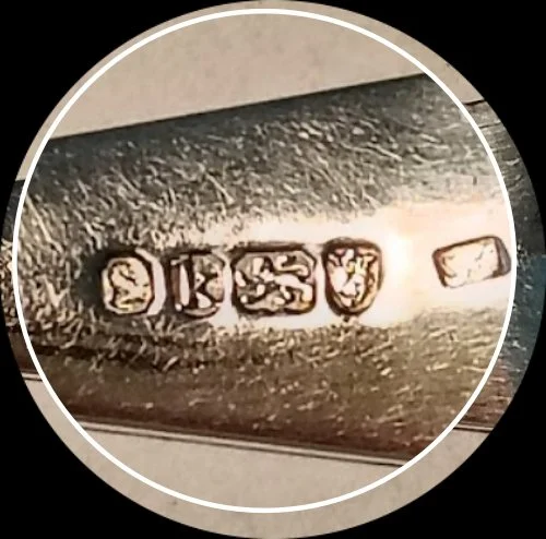 Antique STERLING SILVER Serving Spoon London England 1785 by George Smith III-Marks-Only-500 x 494.jpg