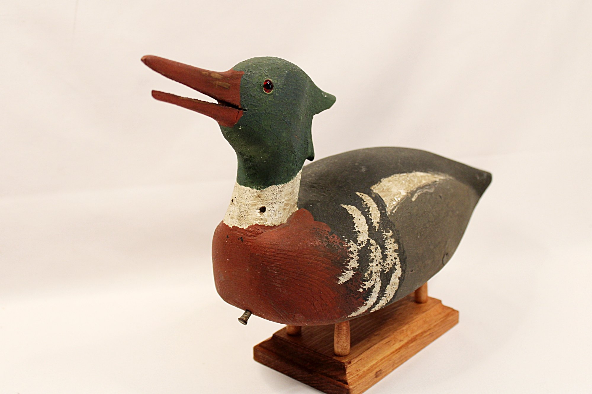 Red Breasted Merganser Duck Decoy by Charles Waterfield