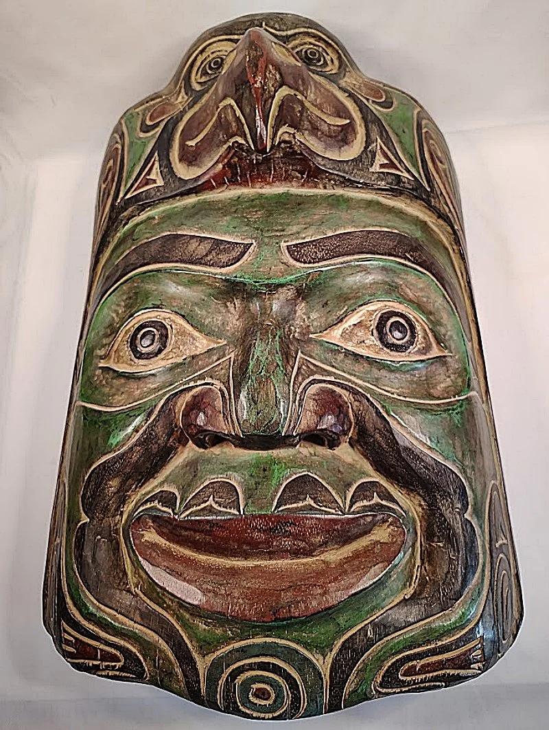 5696-Carved Totem Mask Northwest Coast Eagle Shaman Full Front View-flat-800 x 1062.jpg