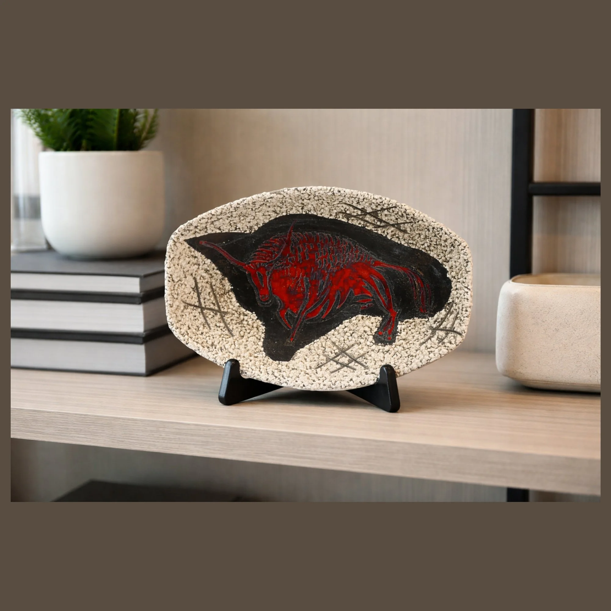 Vintage Italian Mid Century Modern Pottery Fat Lava Bowl With Bull Motif-full front-Modern-den-primpingyourhome-2000 x 2000.jpg