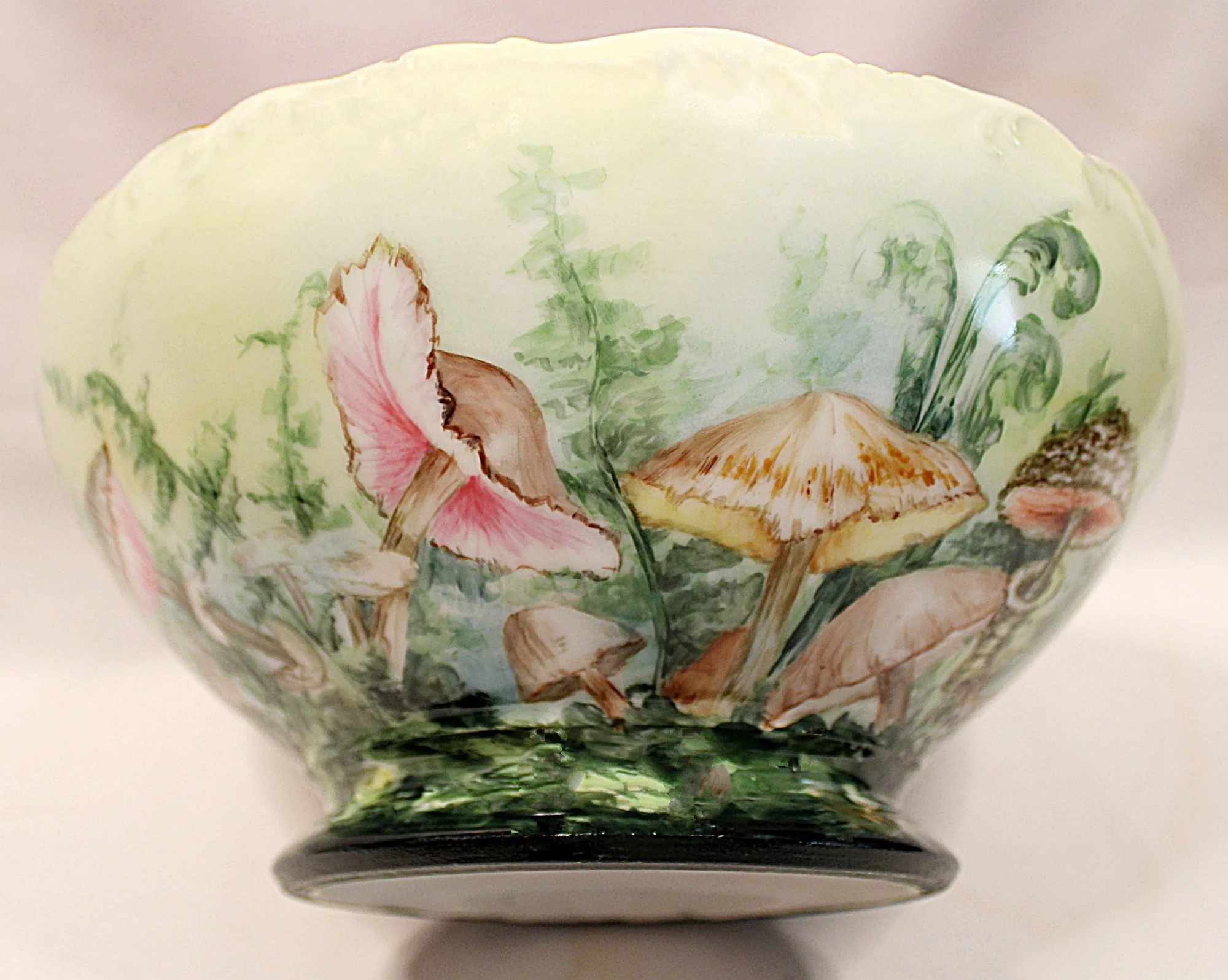 5837-Antique T&V Limoges Centerpiece Bowl 1892-1907 Handpainted Mushrooms-side-1-tipped-2000 x 1597.JPG