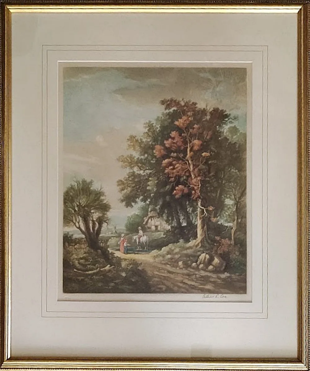 Vintage Mezzotint Noontide, Constables Country Signed and Framed British Art-Full Frame View-1000 x 1196.jpg