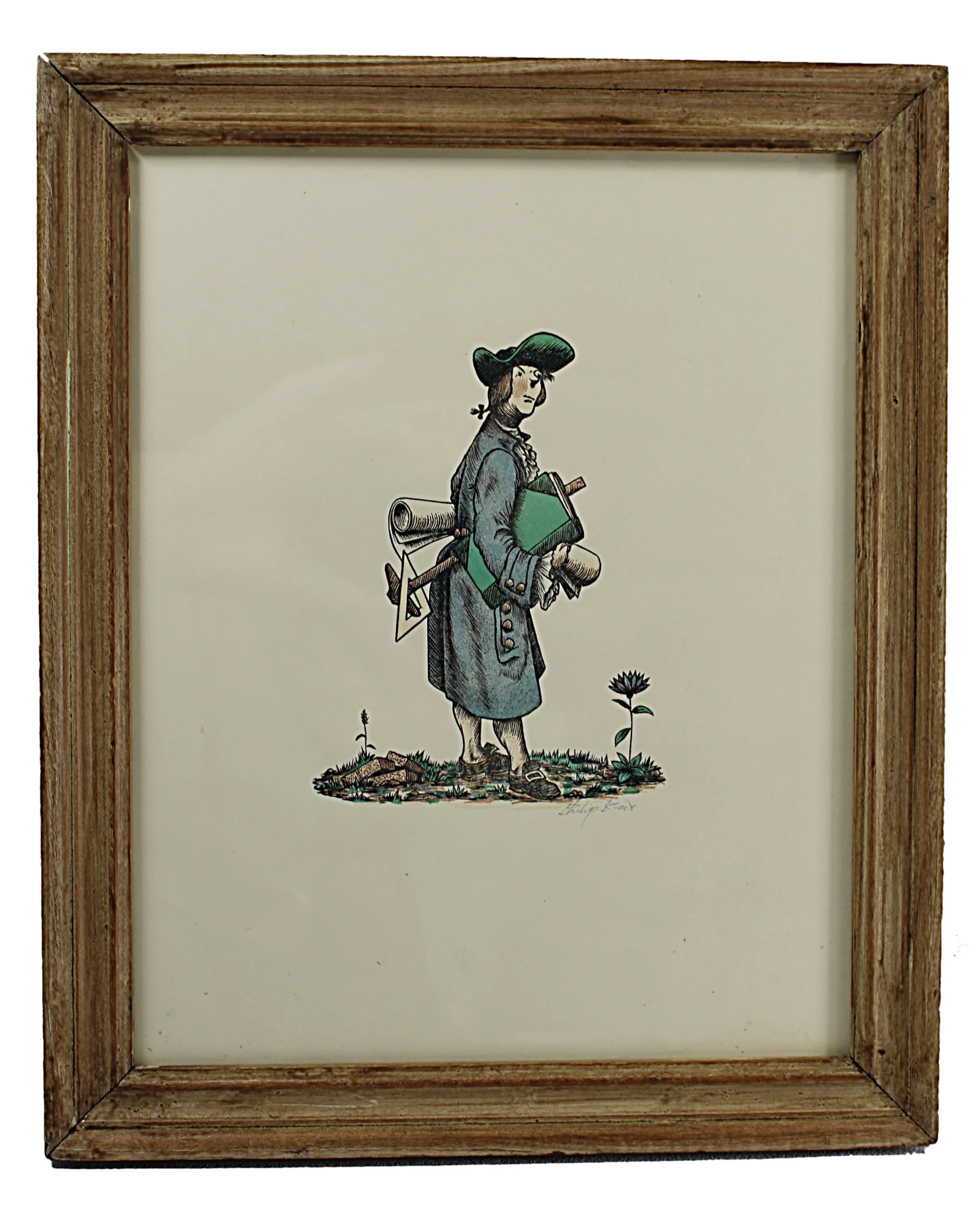 PHILIP REED Woodblock Engravings Pencil Signed -The Surveyor -2424 x 3025.JPG
