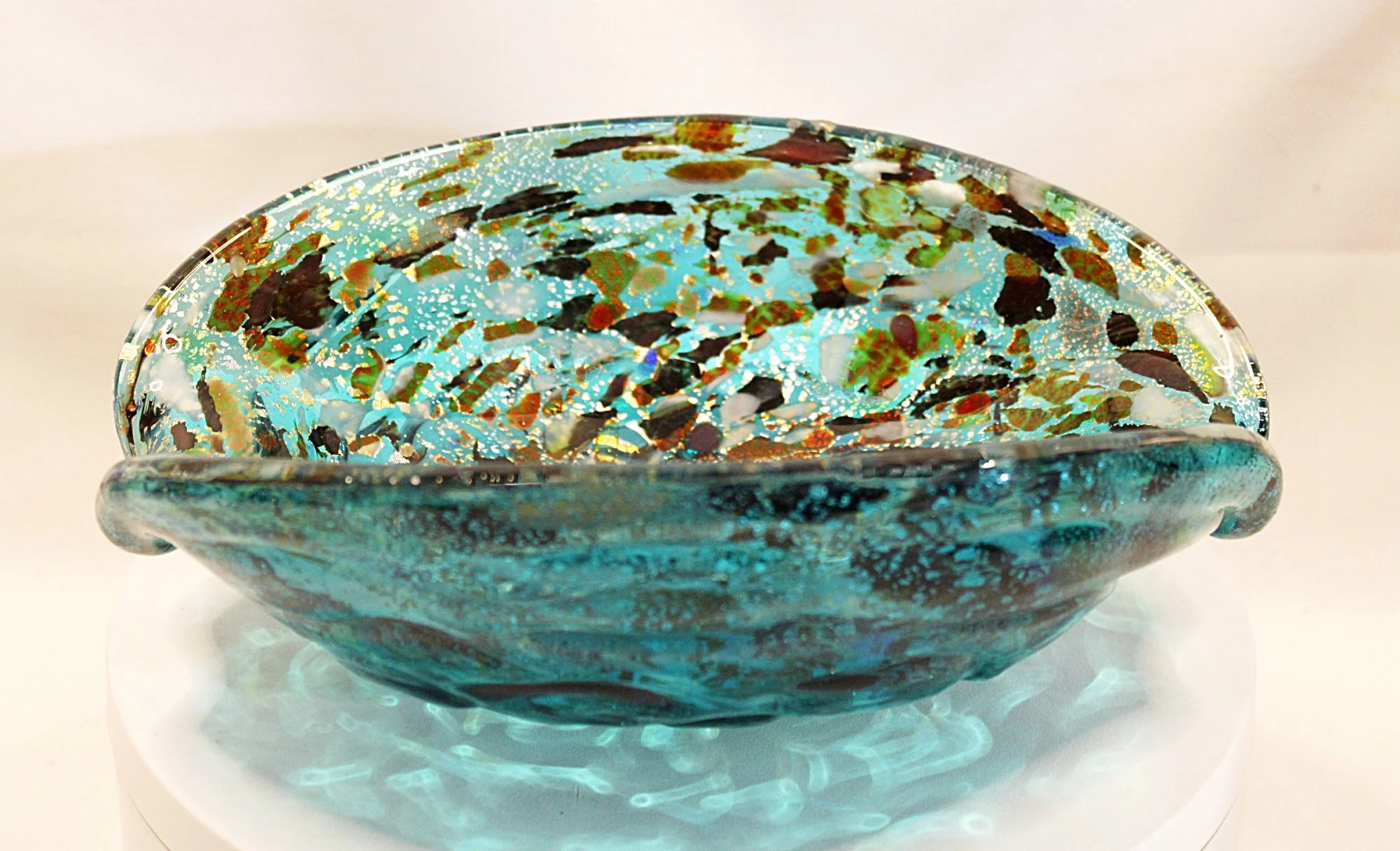 AVEM Murano Glass Tutti Frutti Bowl Mid Century Italian-flat view-2000 x 1216.JPG