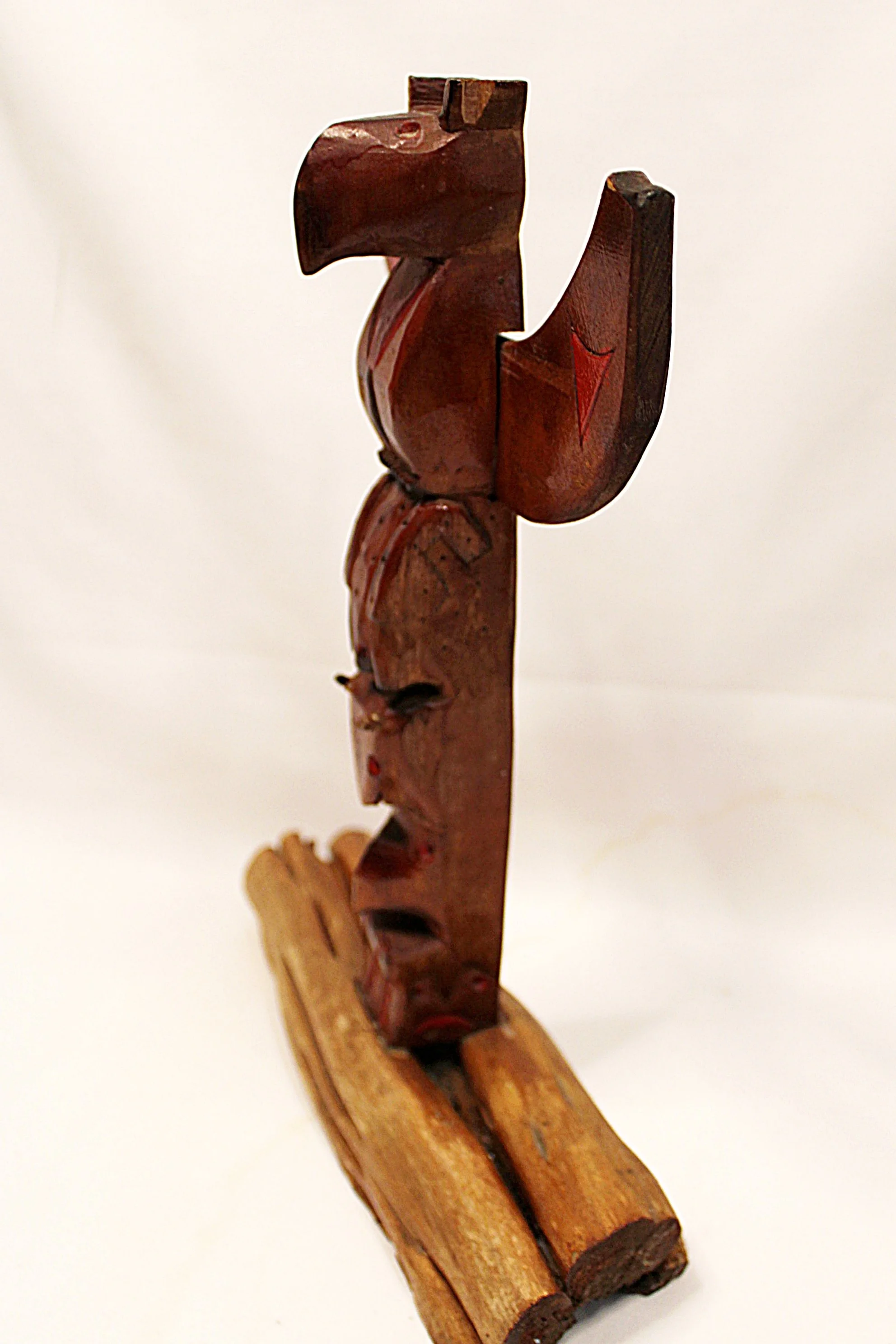 Vintage Totem Pole Hood Canal, Washington Red Cedar and Sagebrush full side view-facing Left-1984 x 2976.JPG