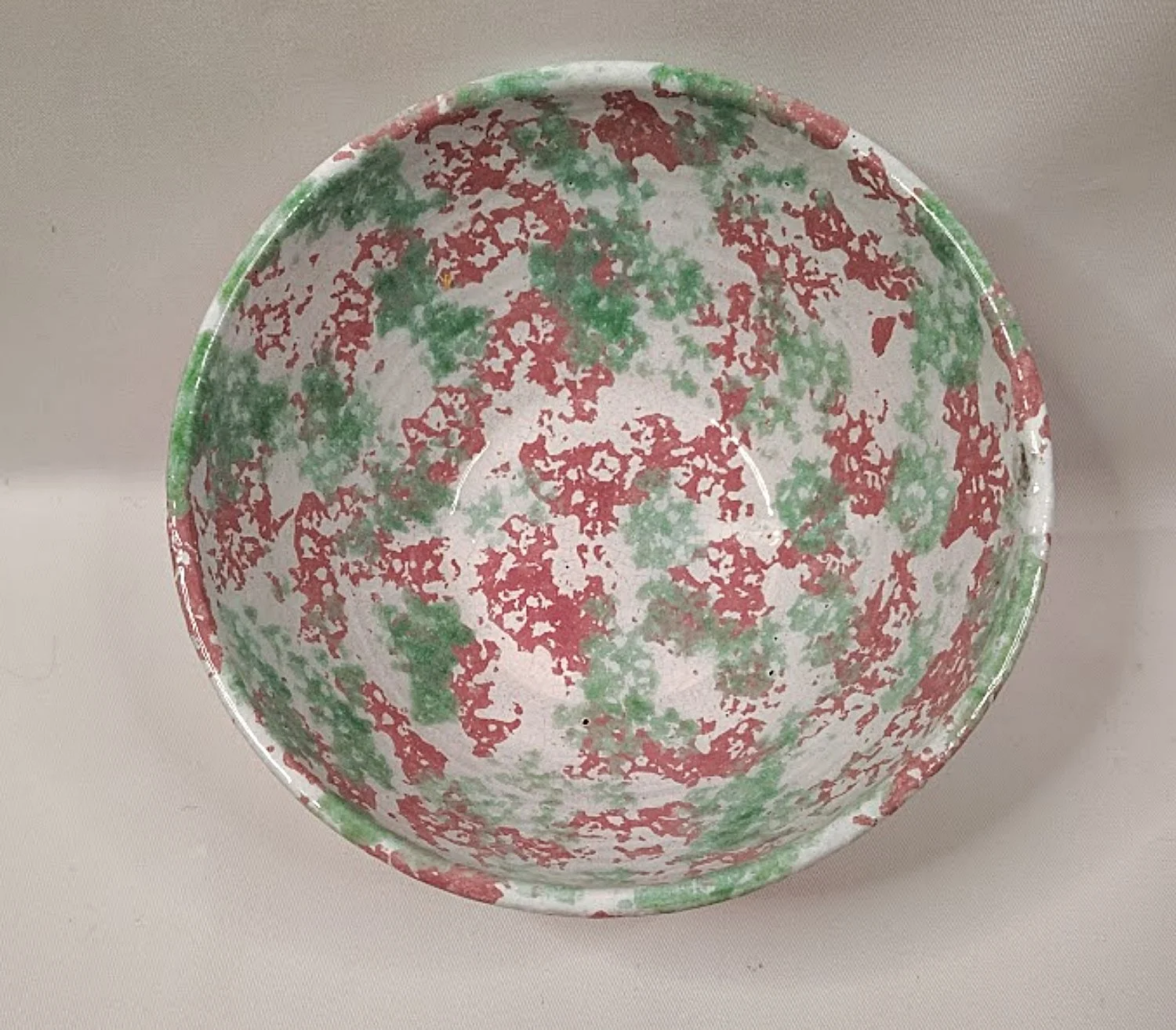 Vintage SpongeWare Pottery Bowls by Kenneth George of Cole Pottery Sanford NC 1995-one-small bowl-inside view-1500 x 1314.jpg