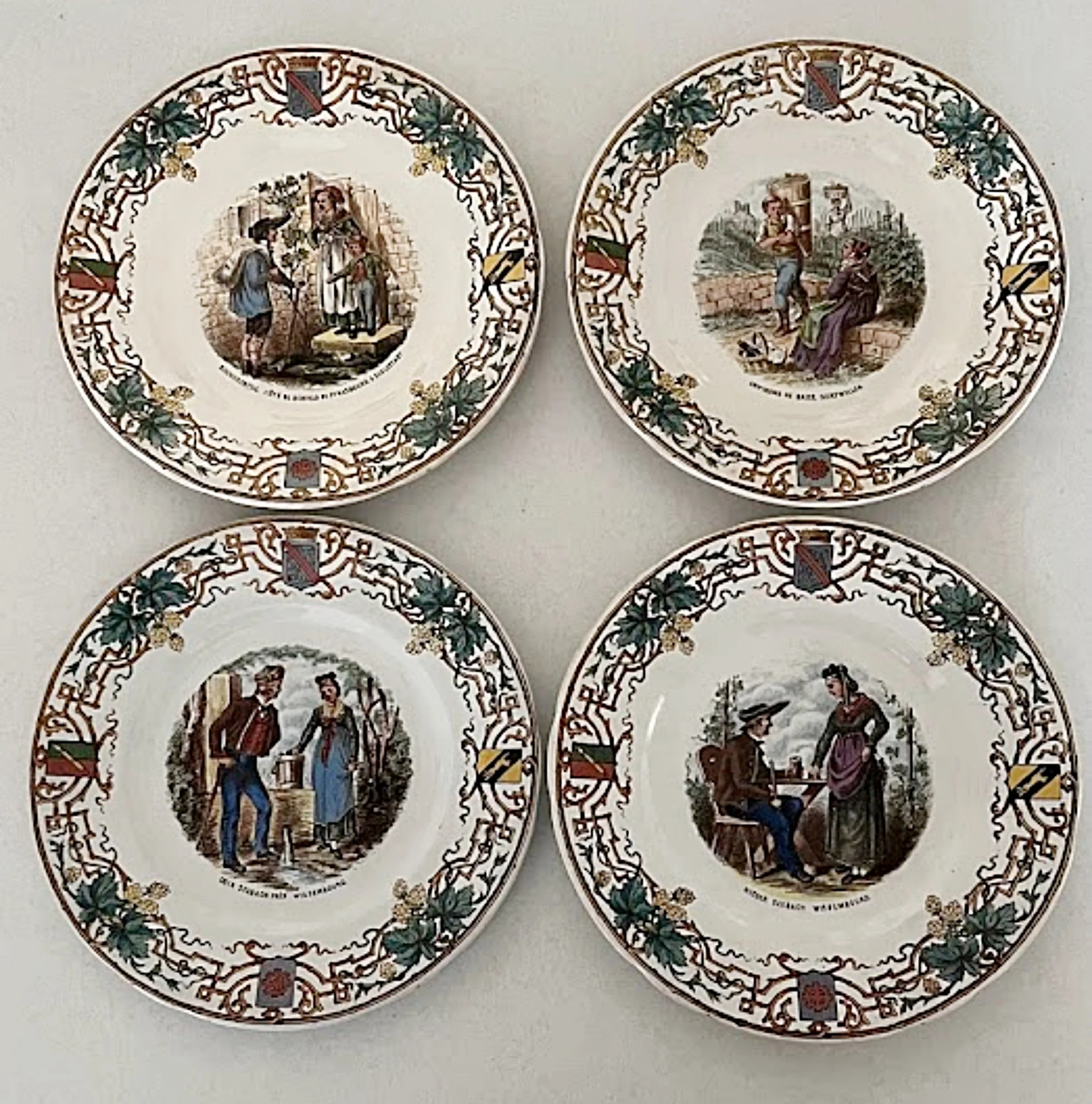 Sarreguemines Four Plates Alsace Pattern-four fronts-2523 x 2552.jpg