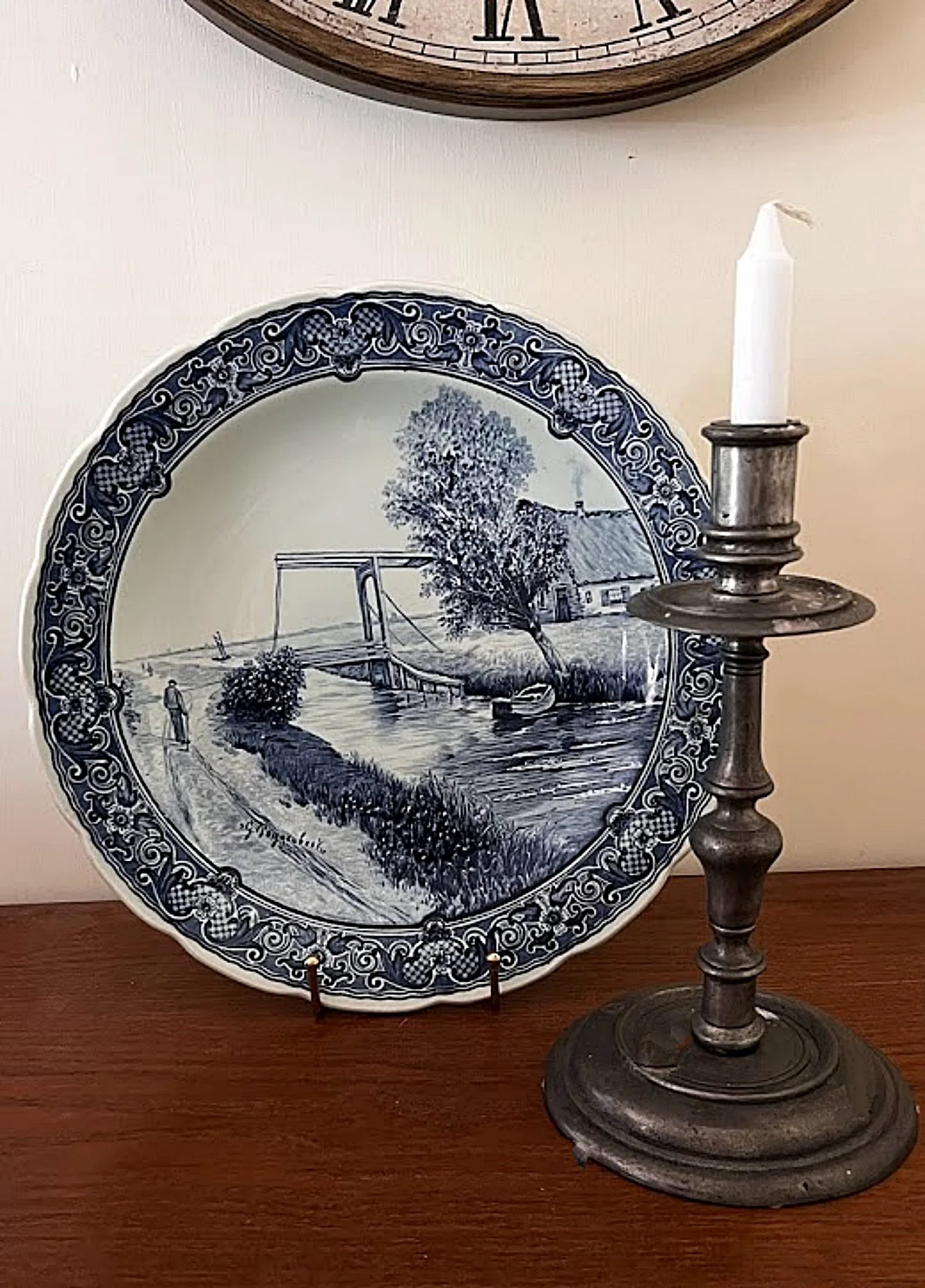 BOCH Delfts Wall Plate Made in Belgium for Royal Sphinx 1969-1979-on table-1520 x 2116.jpg