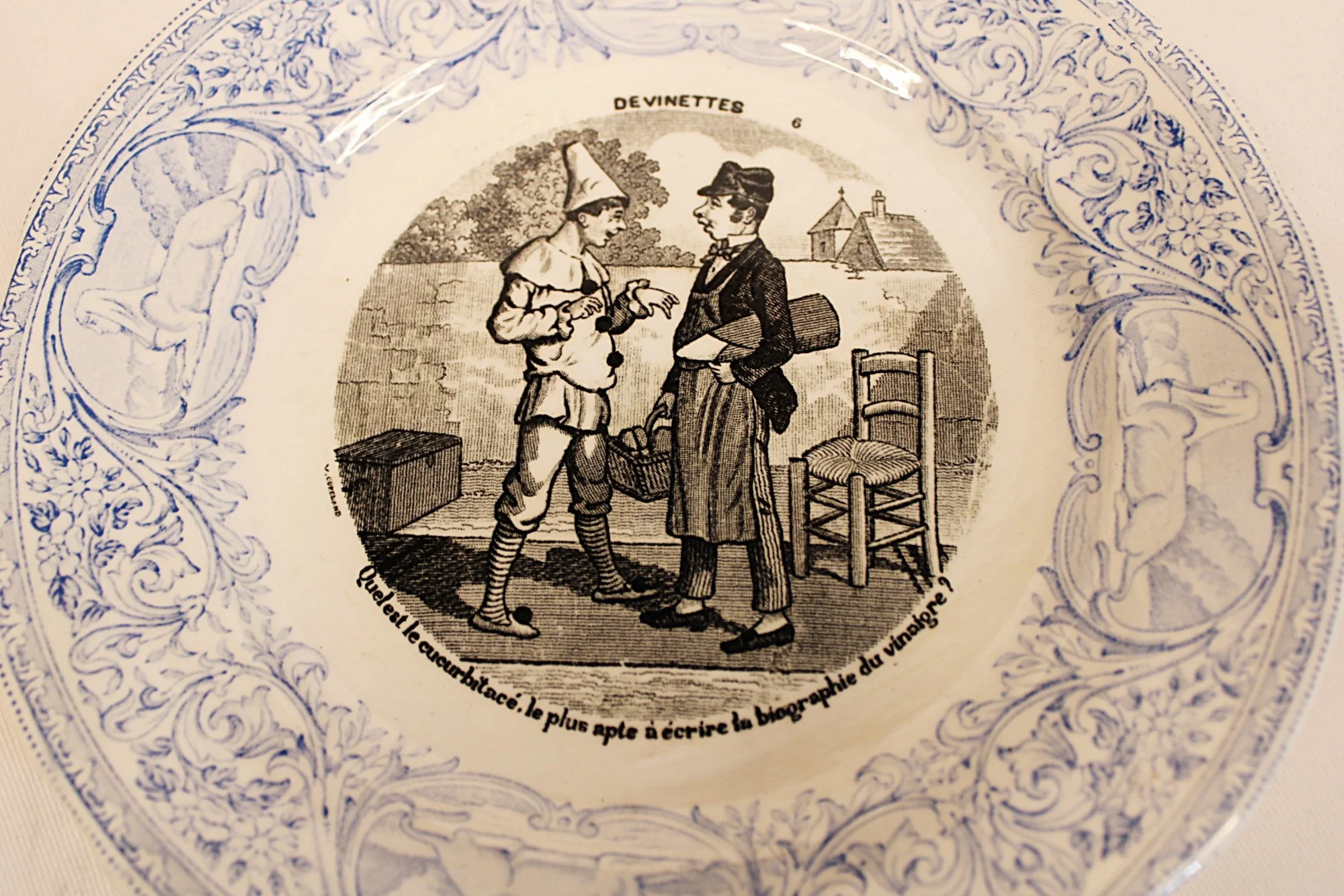 Antique French Talking Plates Digoin et Sarreguemines-Plate-6-front-closeup-2000 x 1333.JPG
