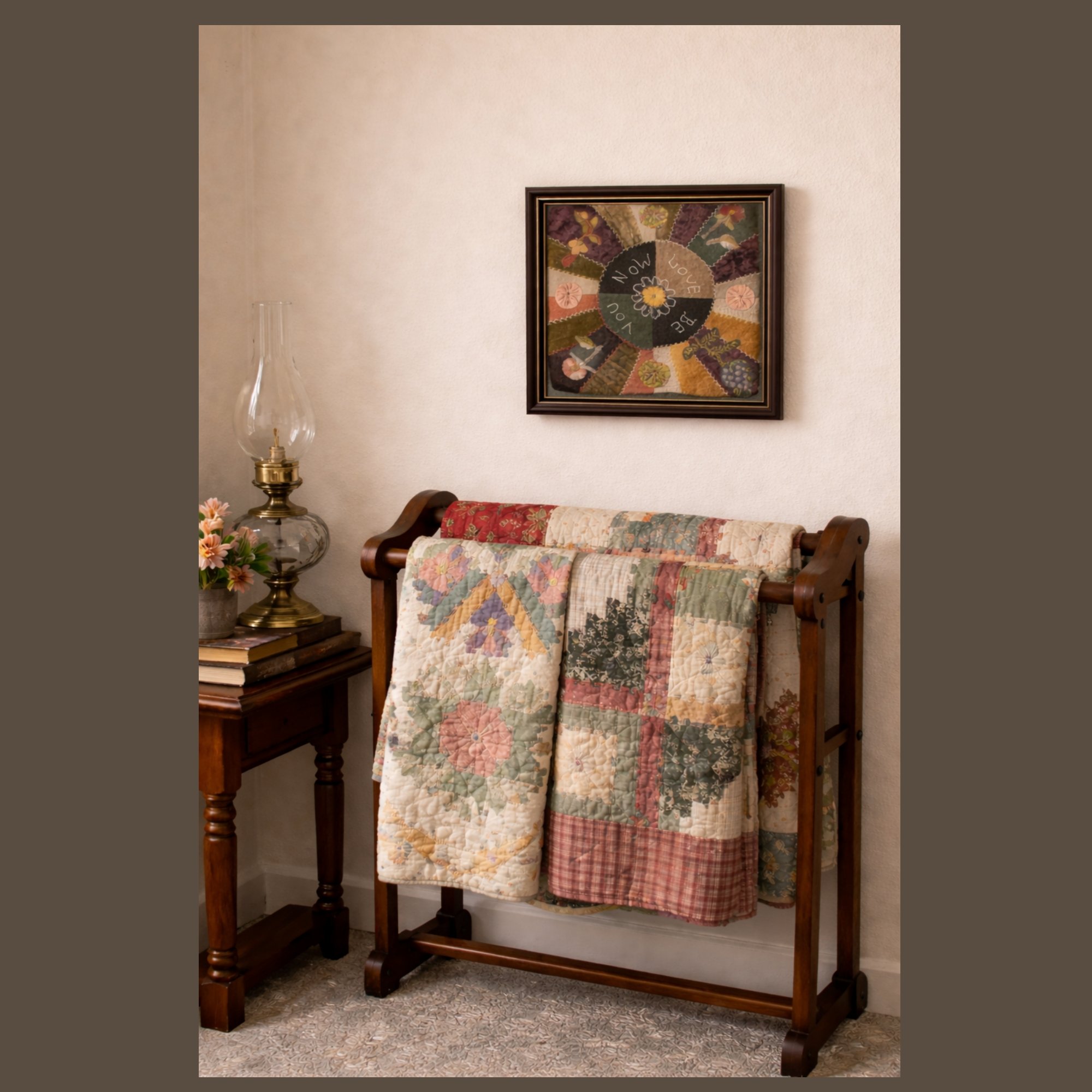 Victorian Framed Embroidery Crazy Quilt Style