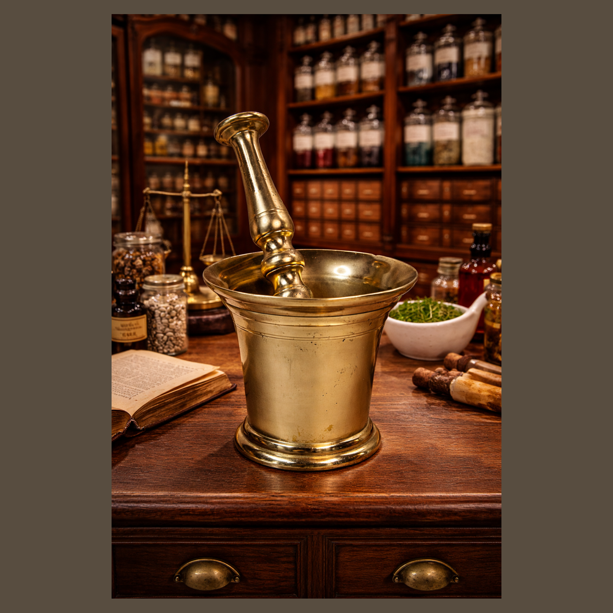 Brass Antique Mortar and Pestle