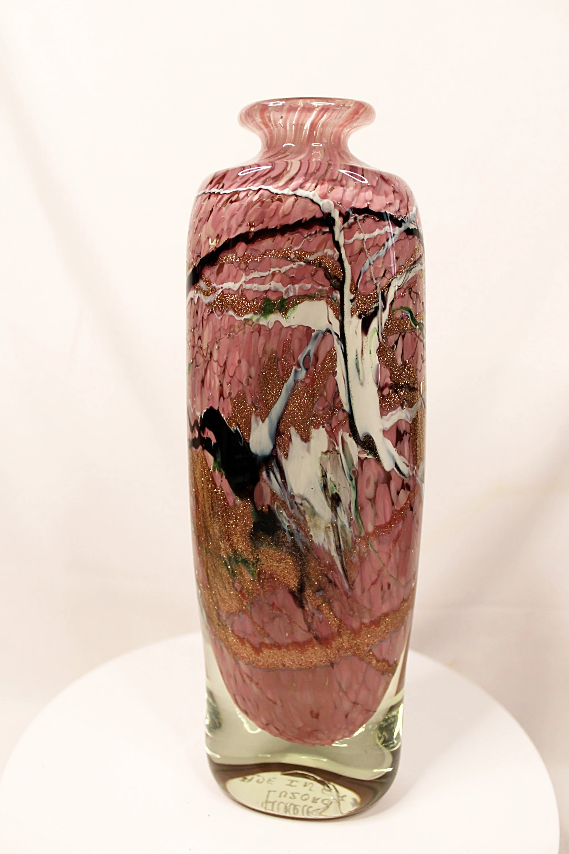 MICHELE LUZORO French Art Glass Bottle Vase with Gold Inclusions Handblown Signed-Back-Side-1984 x 2976.JPG