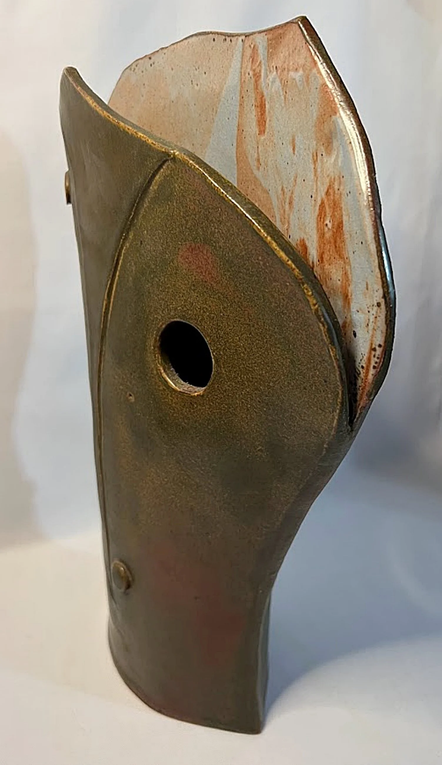 NANCY KIBENS Large Ceramic Sculpture Vase 1993 Signed-side view tilted left back-1503 x 2603.jpg