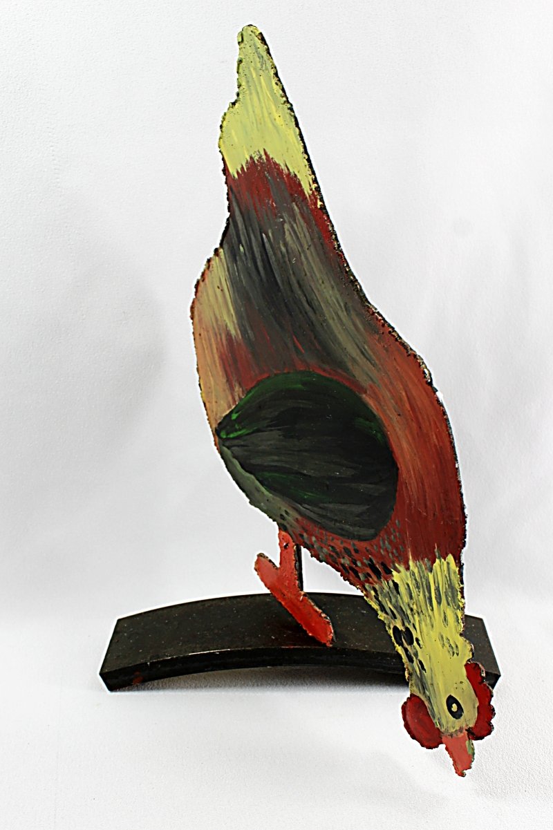 Vintage Metal Chicken Sculpture - turn view-800 x 1201.JPG