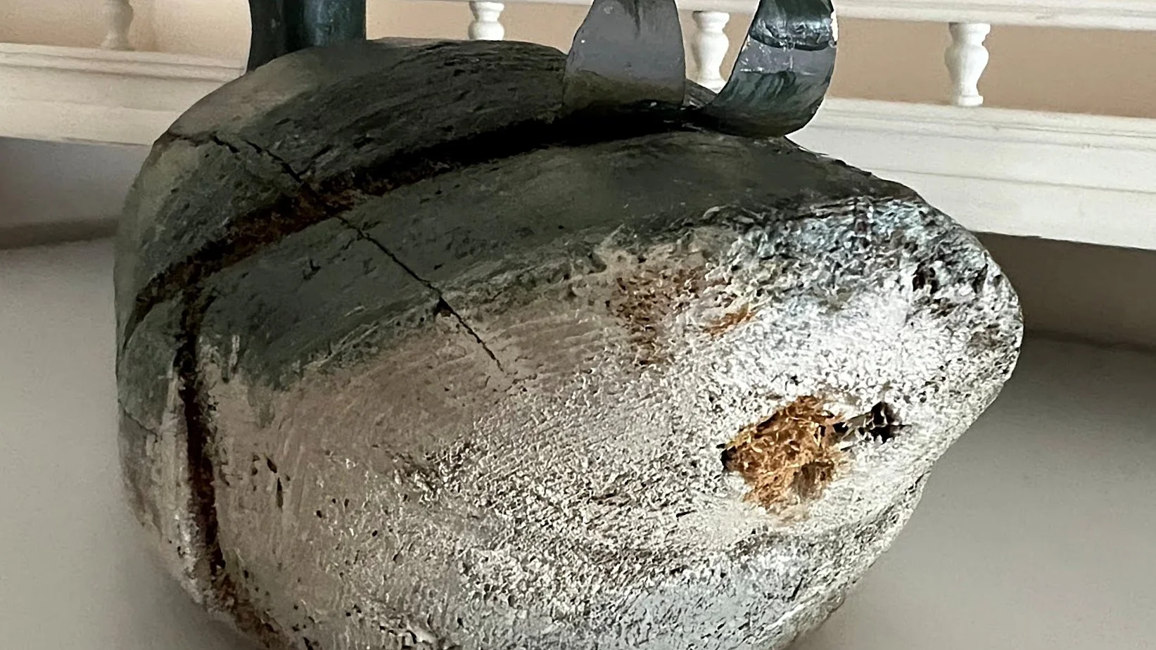 Vintage Large Wooden Goose Hand Carved and Painted-rear hole-1643 x 924.jpg