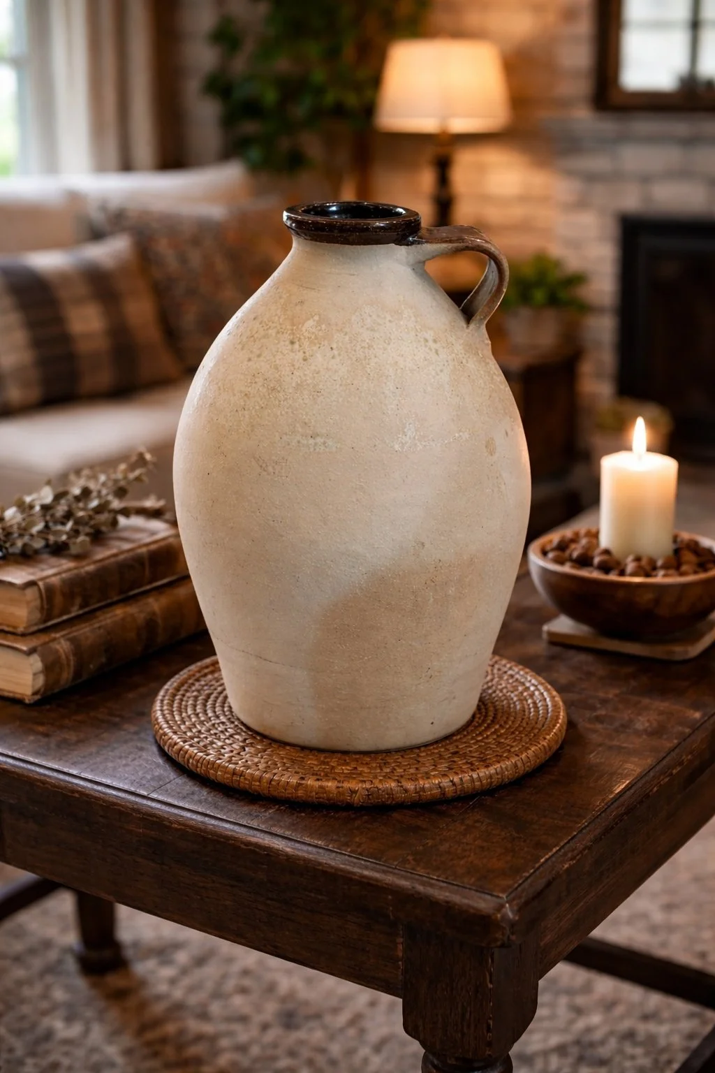 ERNEST GENTRY Studio Stoneware Pottery Jug-handle-right-livingroom-1024 x 1536.jpg