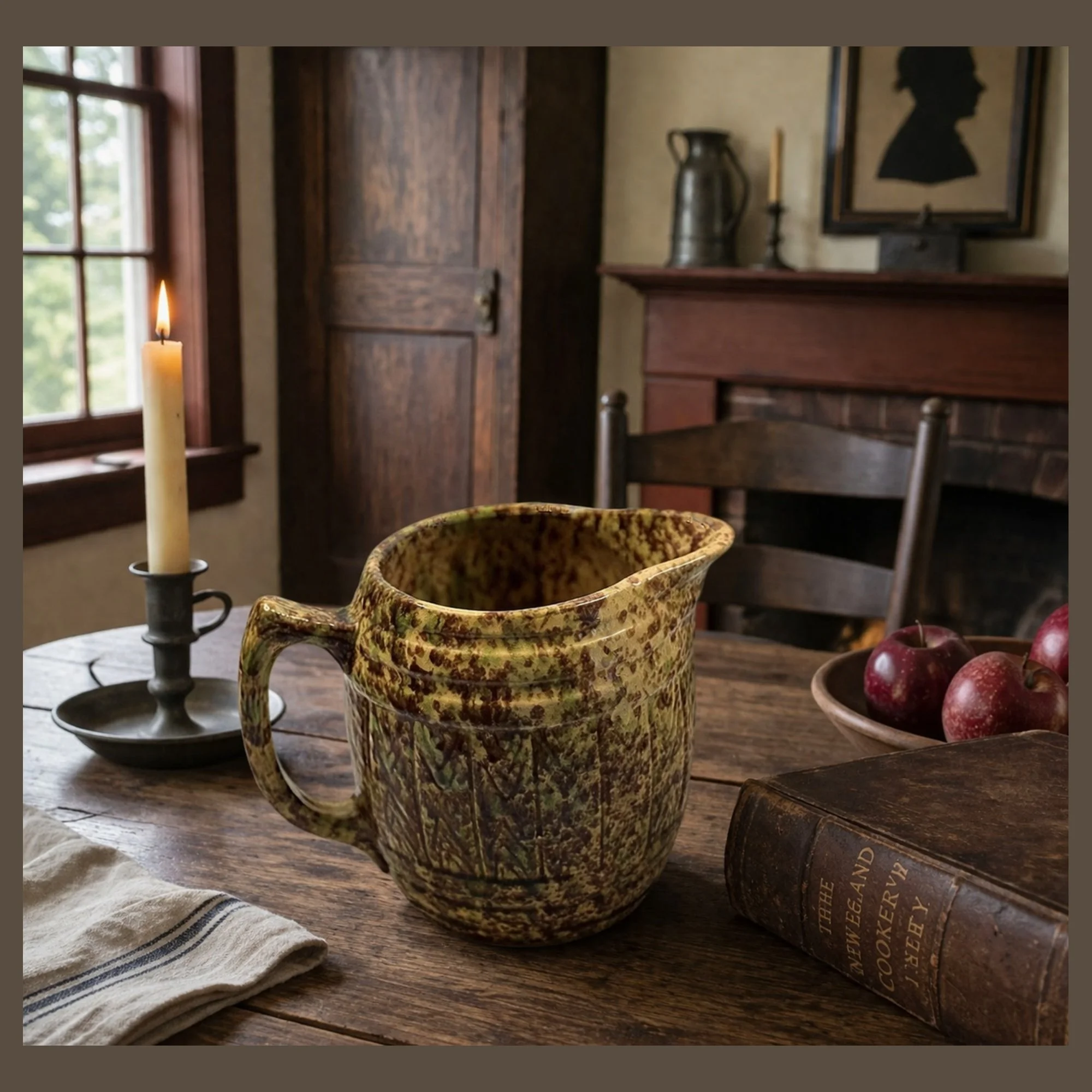 Antique Large YELLOW WARE PITCHER Morton Pottery-on table-primpingyourhome-2000 x 2000.jpg