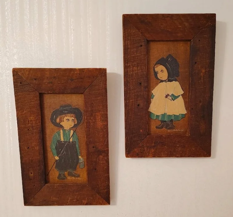 DOLORES HACKENBERGER Oils on Canvas Framed Amish Children Lancaster PA-on-wall-800 x 745.jpg